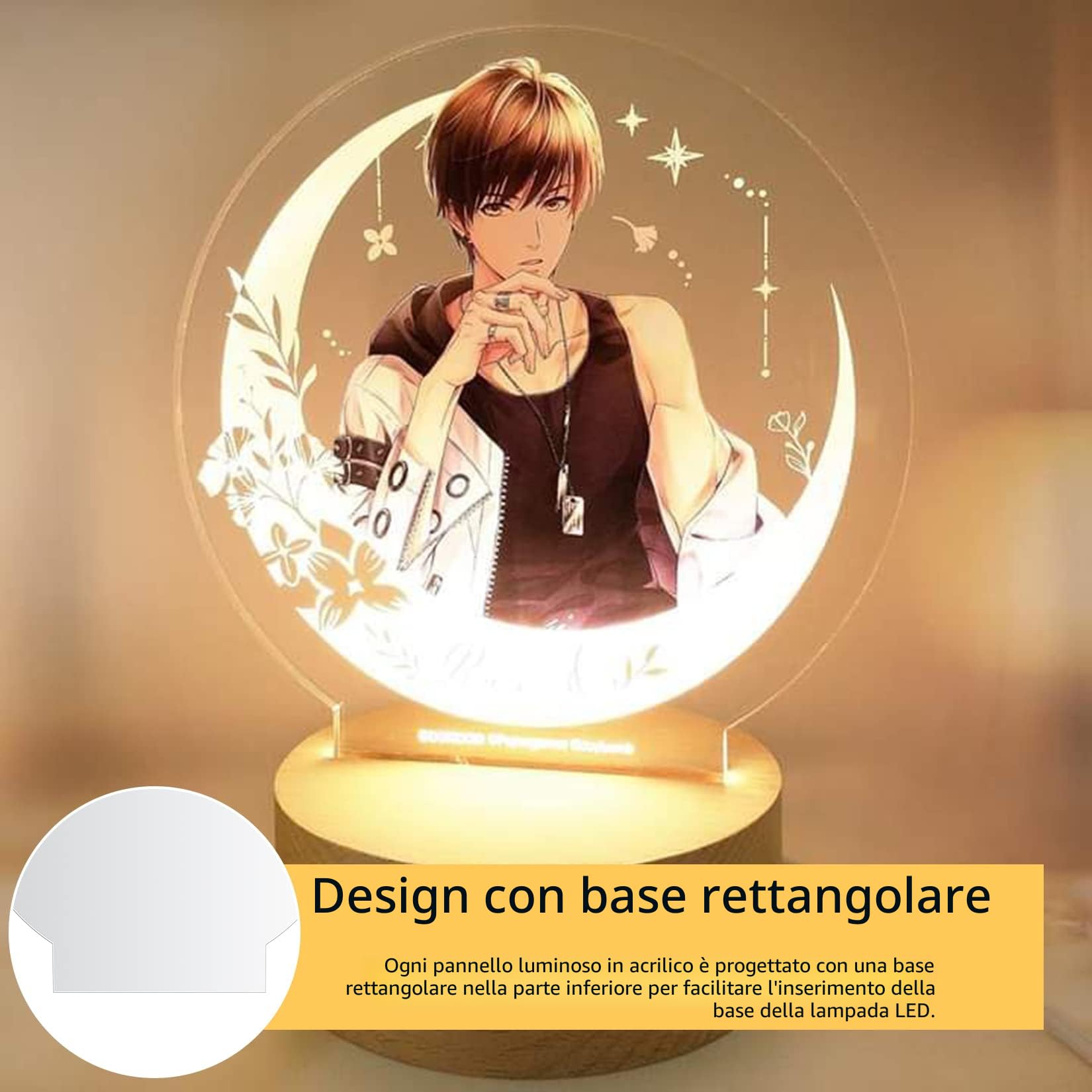 8 Pezzi Pannelli in Acrilico Trasparente, Lastra Pannello Acrilica Trasparente 2mm Rotonda e Quadrato per Base Luminosa a LED Espositore Progetti di Fai-da-te