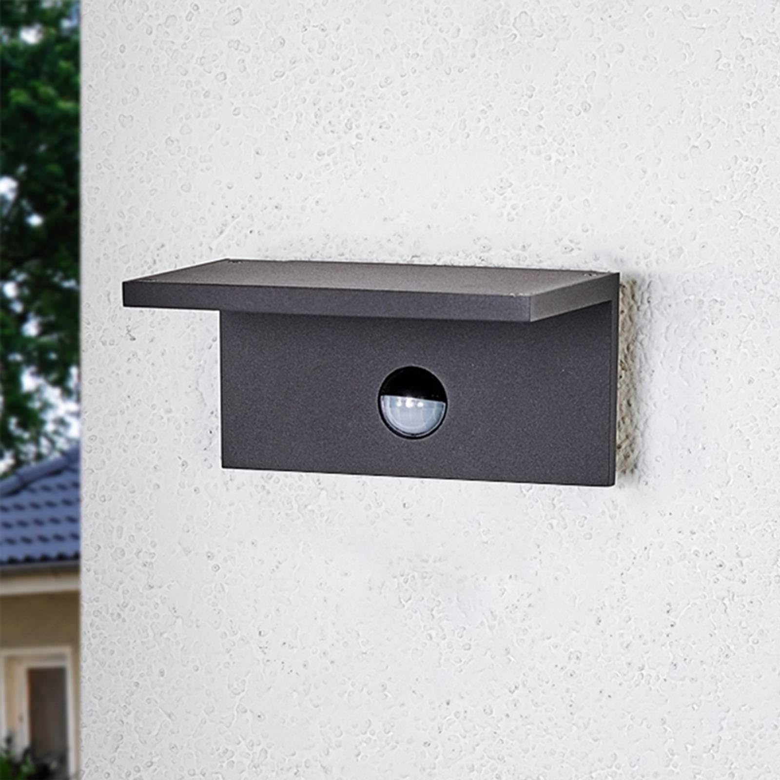 Lucande Applique da esterni con sensore di movimento (Moderno) colore Nero, in Alluminio lampadina inclusa parete esterna/parete casa abitazione terrazzo und balcone
