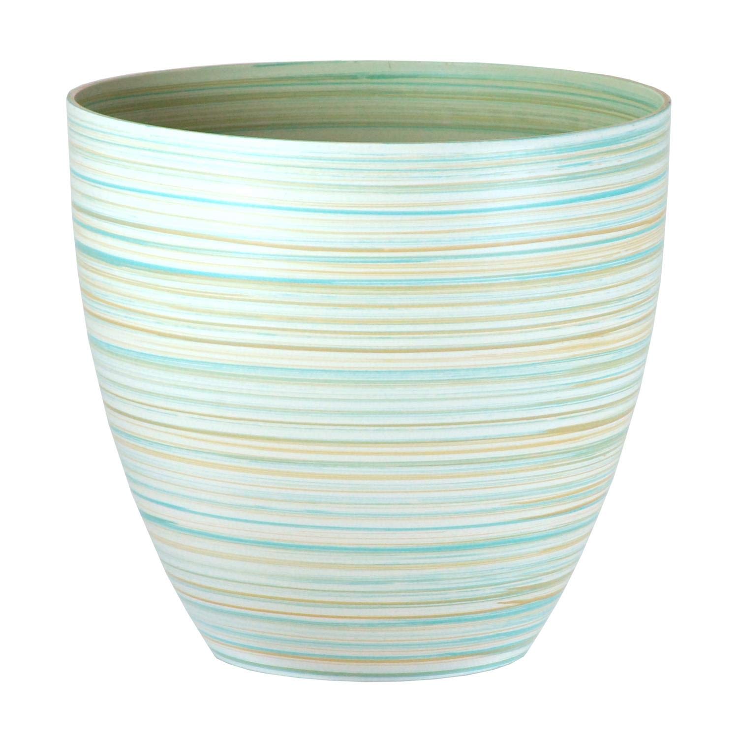 Simpa White Serenity Rings Plastic Planter - Single Pot - 35Cm (H) X 38Cm (Dia) - Suitable For Indoor Or Outdoor Use.