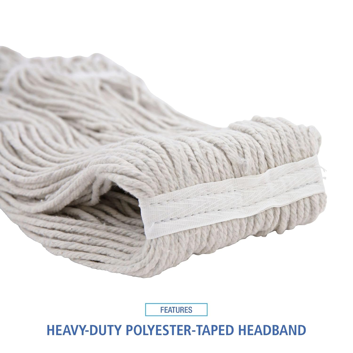 Boardwalk UNS 424C Pro Loop Web/Tailband Wet Mop Head, Cotton, 24oz, White (Pack of 12)