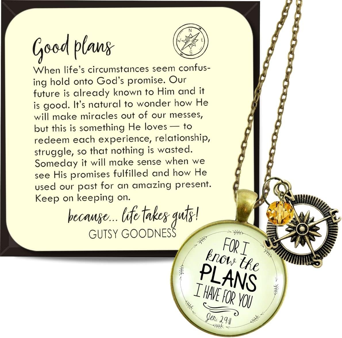 Life Plans Theme Faith Necklace Handmade Message Jewelry Pendant