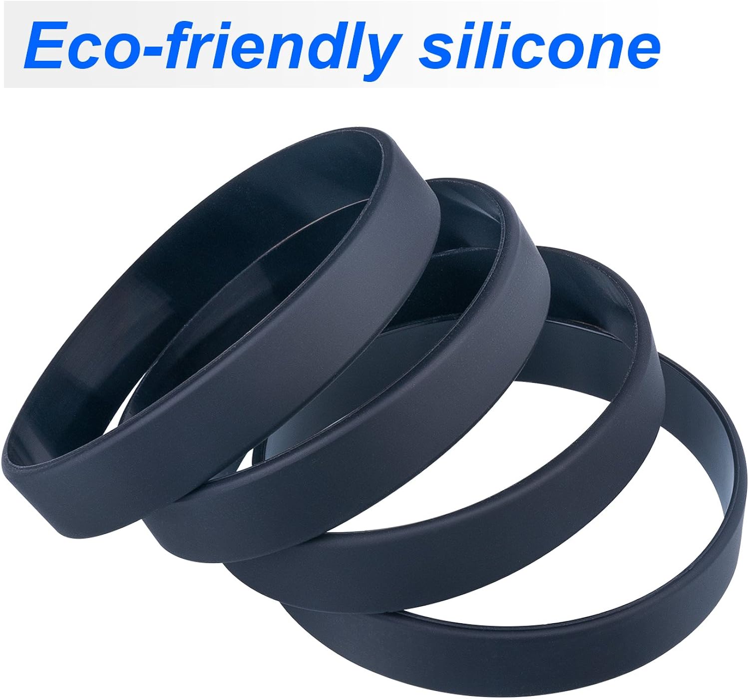 20 PCS Silicone Bracelets Black Rubber Wristbands