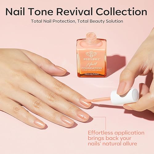 Miniatura 7 de modelones Fortalecedor de uñas, reparación de uñas desnuda, esmalte fortalecedor de uñas dañadas, 0.5 onzas líquidas, crecimiento y fortalecedor de