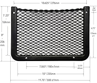 Vista 7 de Framed Stretch Mesh Net Pocket for Auto, RV, or Home Organization and Storage (8" x 11")