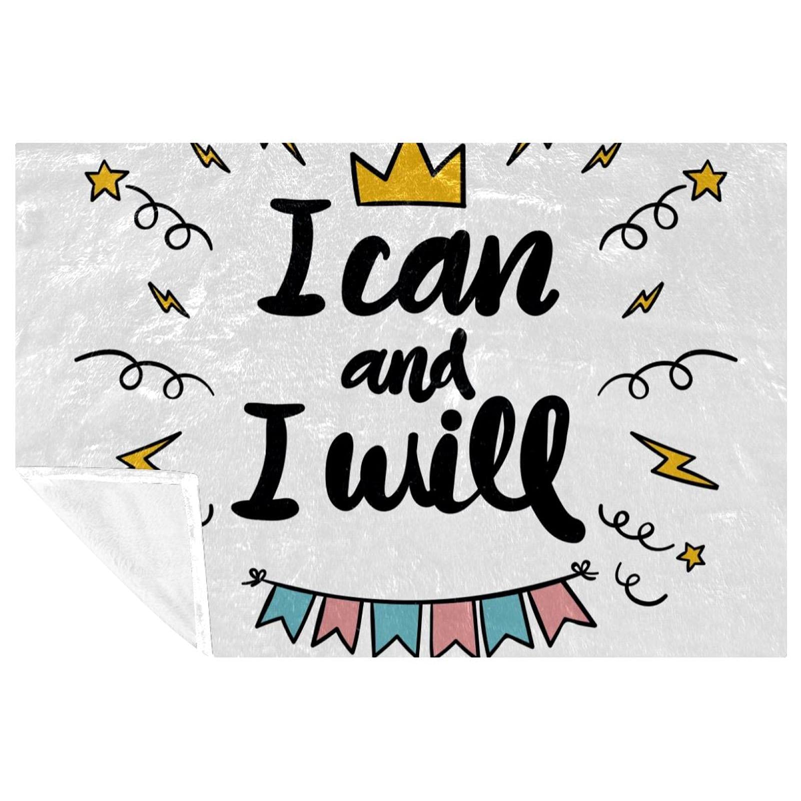Couverture chaude lit canapé I Can I Will 150x100 cm douce