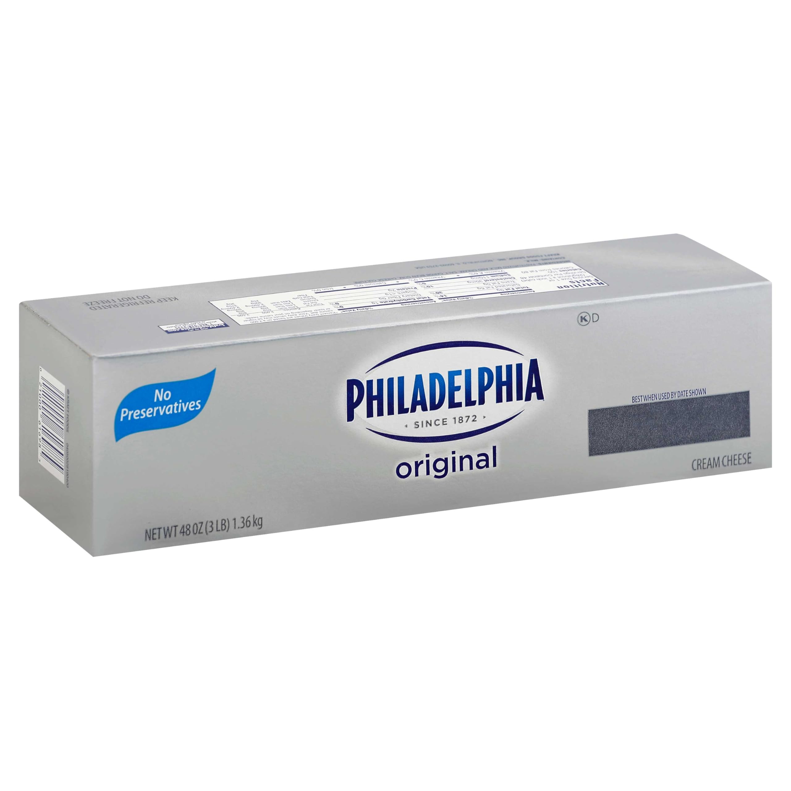 Kraft Cream Cheese Loaf by Philadelphia – 48 Ounce (Pack of 6), Pack of 6, Model 61698
