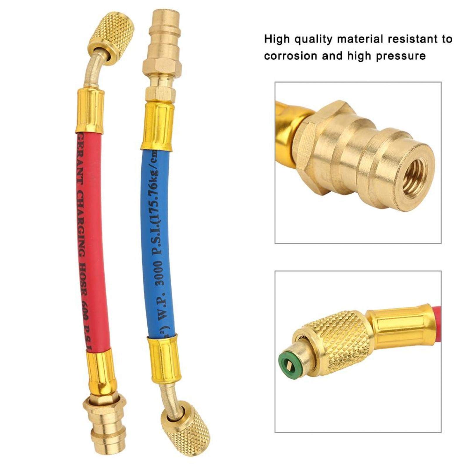 Adaptateurs de climatisation, 2 pièces adaptateur de climatisation en laiton R134A à R12 1/4 SAE accessoires de connecteur à filetage femelle(R134A to R12)