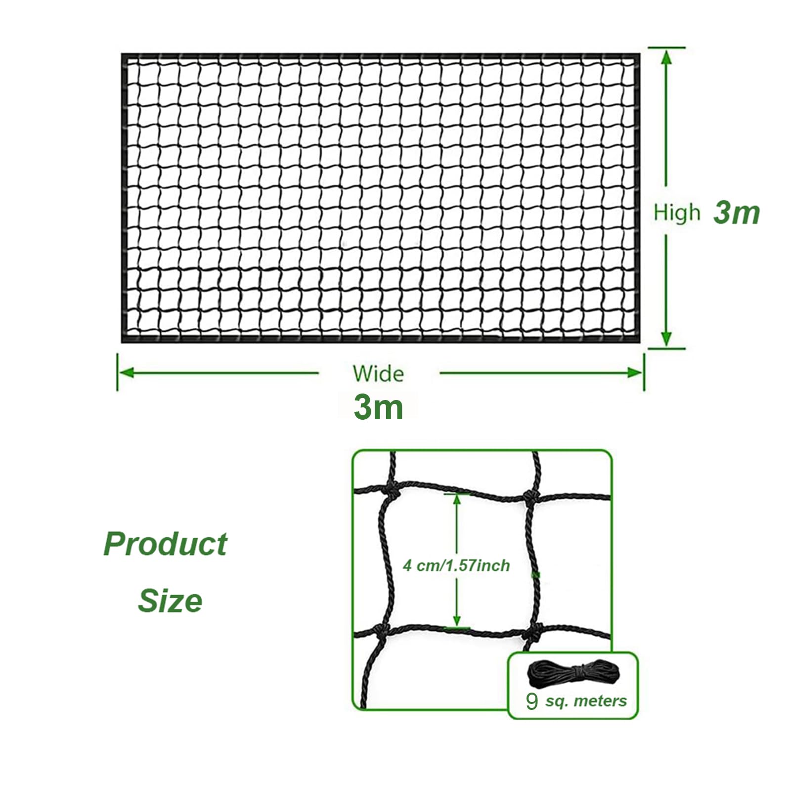 Filet Anti-Retour Football Jardin Grille Protection Entraînement Sportif Terrain Football Basket-Ball Tennis Base-Ball