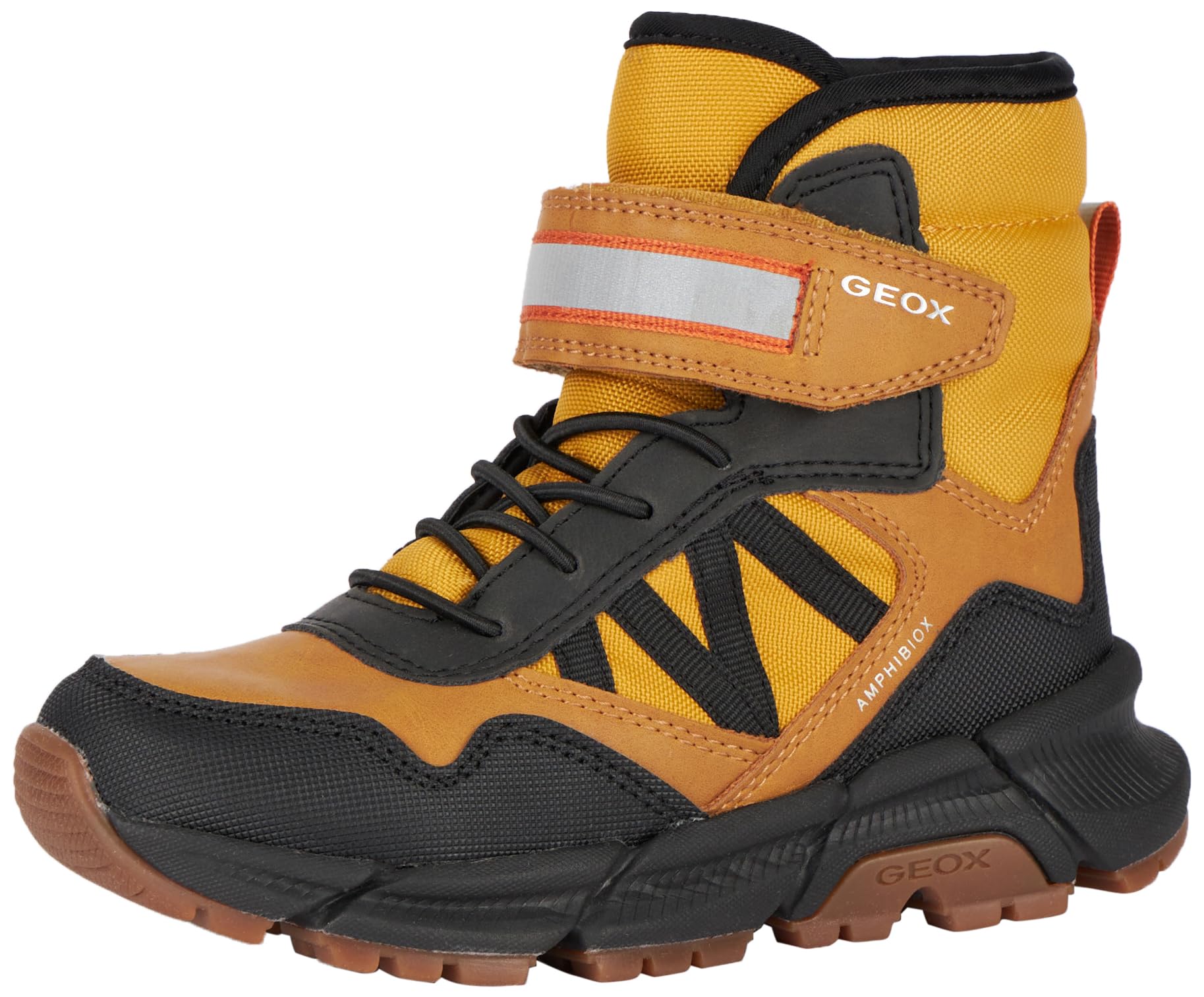 Geox Boys' J Flexyper Plus BoyAnkle Boot, Dk yellow black, 2.5 UK