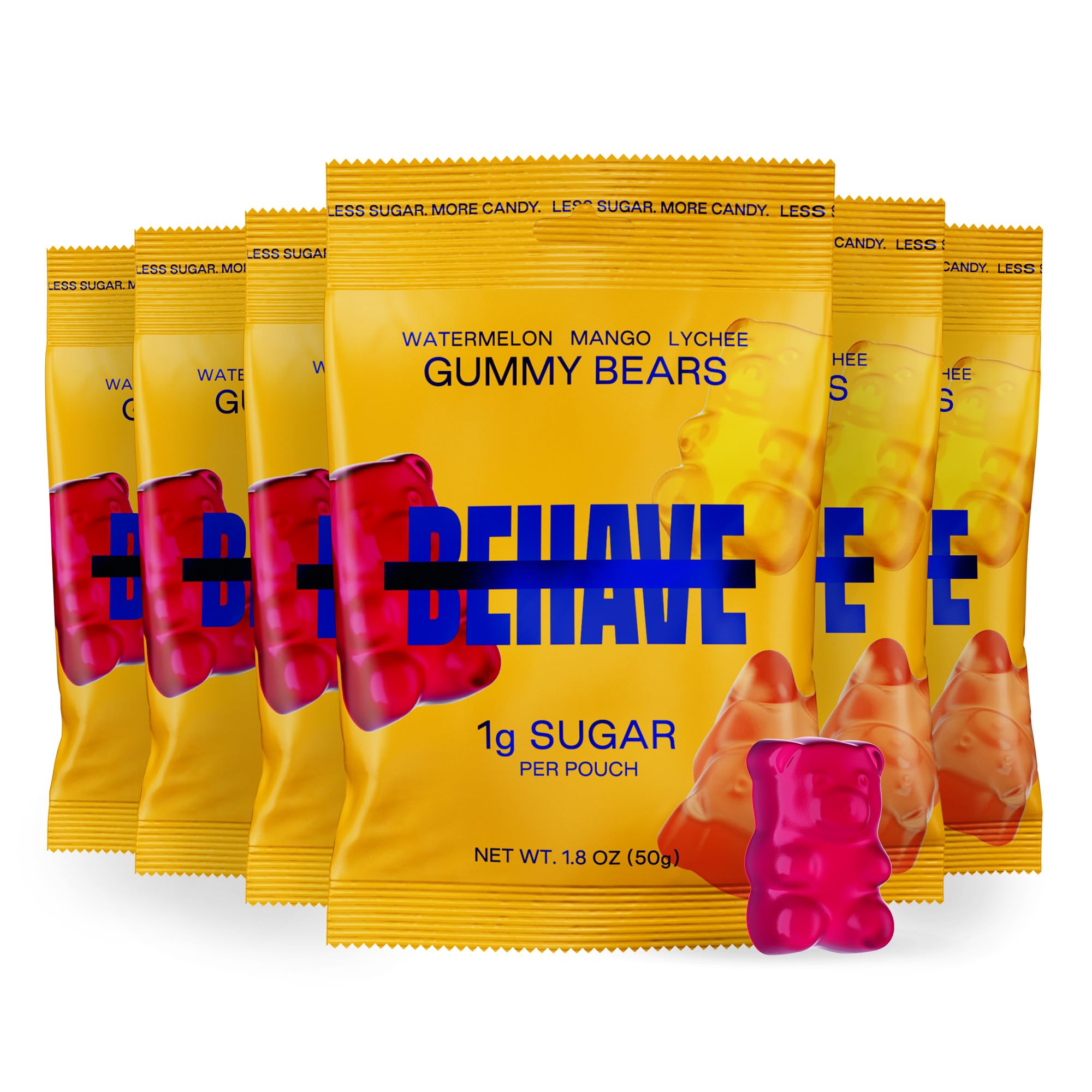 Low Sugar Gummy Candy (Sweet Bears 6-Pack) | Keto, Diabetic Friendly, High Fiber, Gluten-Free & Non-GMO