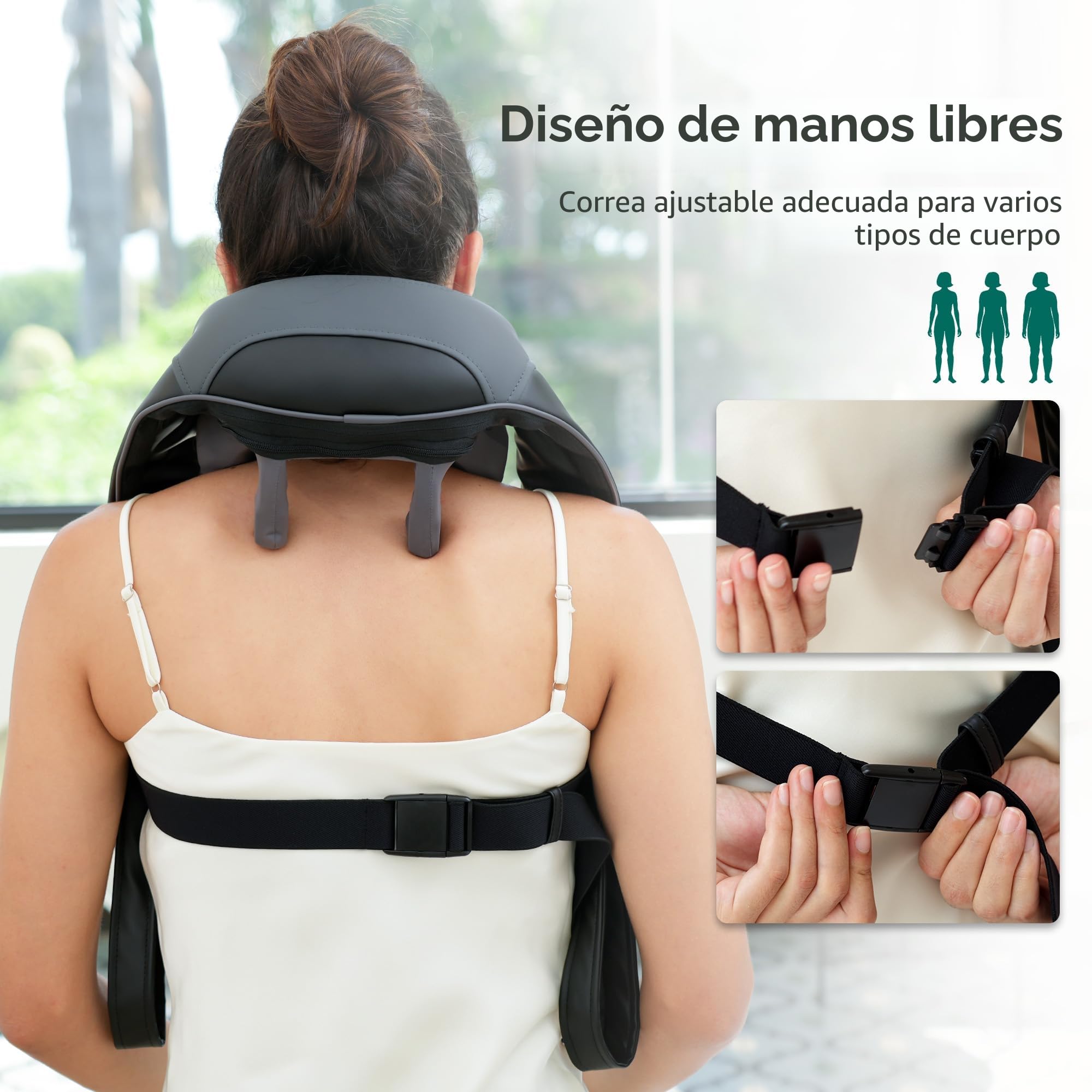 Snailax Masajeador Cervical, Masajeador cervical y espalda con Calor, Masajeador Inalámbrico de Cuello, 4D Shiatsu maseajor cervical y espalda con Masaje,Regalos para Hombres Mujeres