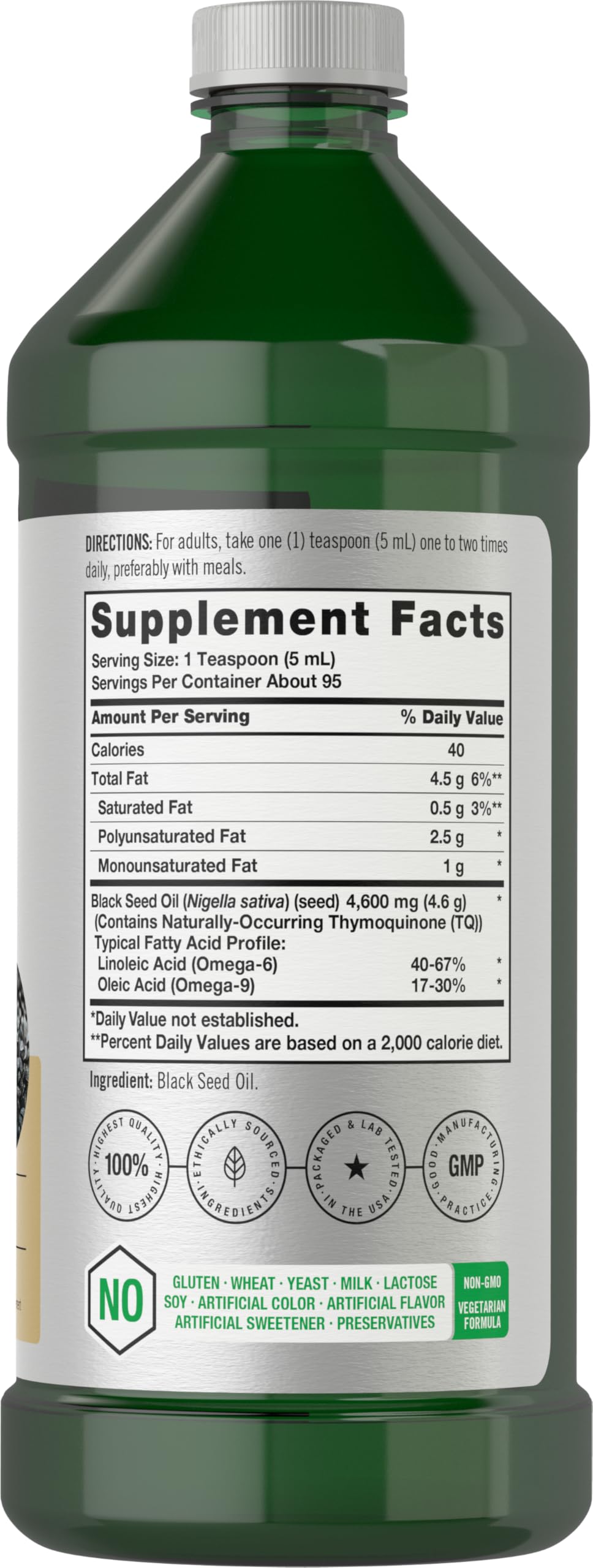 Horbäach Black Seed Oil Liquid | 16oz | 4600mg — Amazon image 2