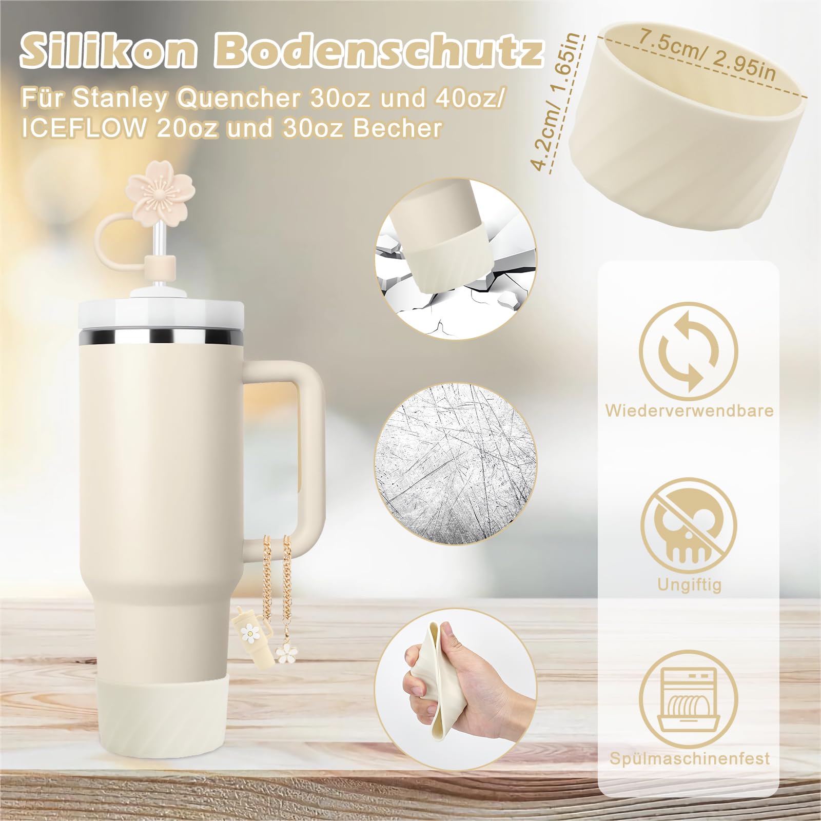 Lot De 3 Embouts De Paille Réutilisables En Silicone Pour Pailles