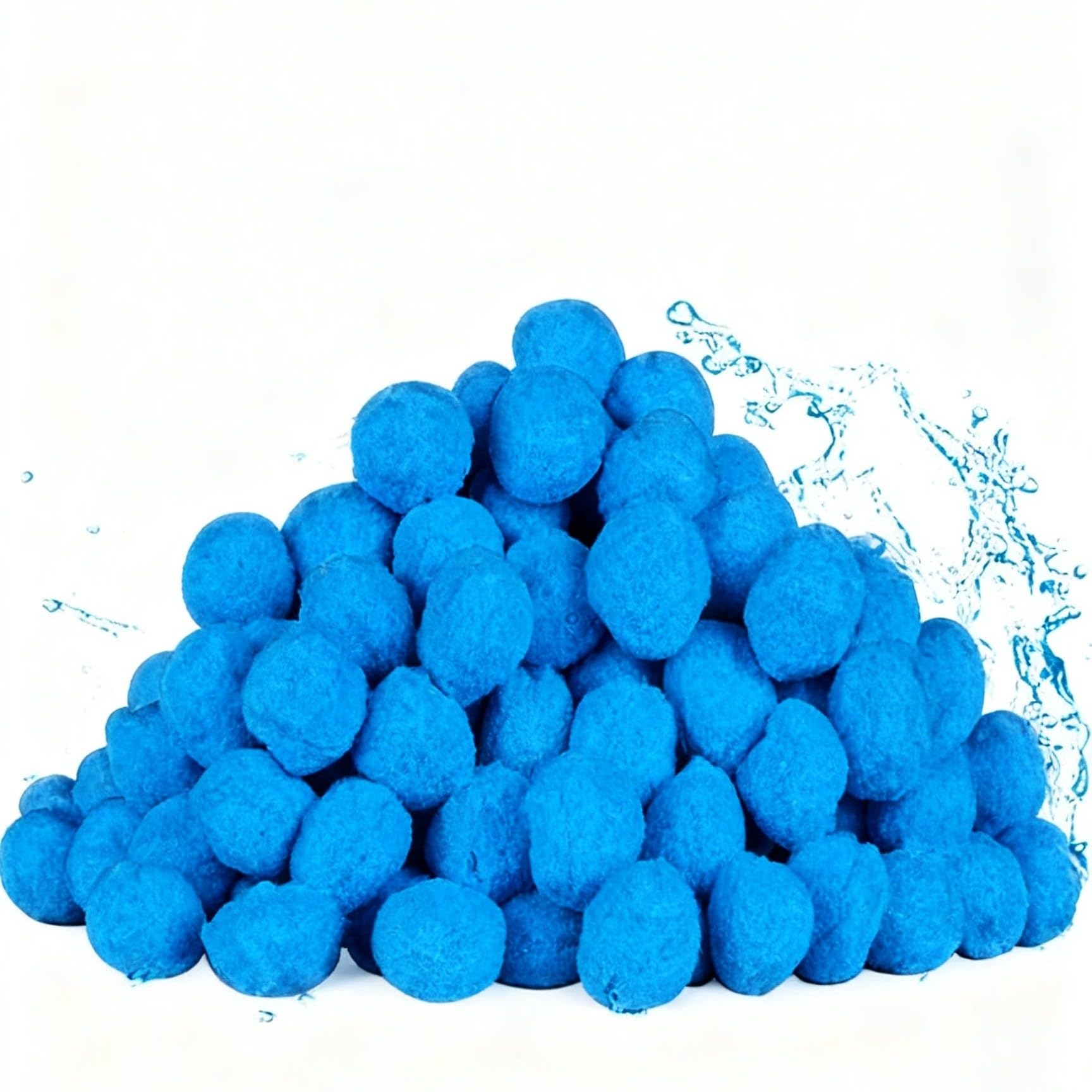 EasyByMall Balles filtrantes de piscine, 100 % fibre de polyester, ultrafiltration 3-5, lavables en machine et légères pour tous les filtres à sable de piscine