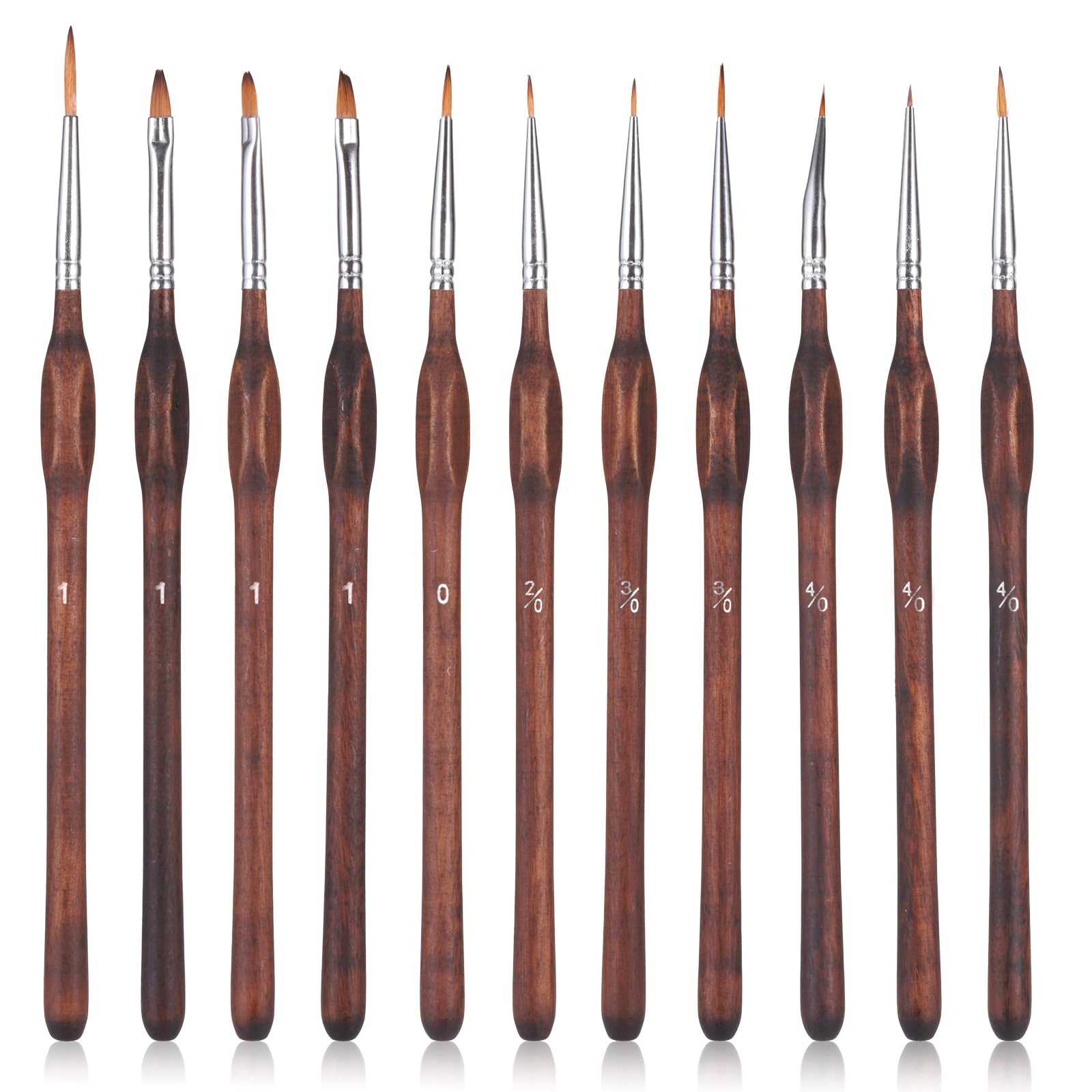 ZephyrCraft Set di 11 Pennelli da Pittura Professionali, Pennelli Fini per Acrilici, Acquerelli e Olio, Kit Ideale per Modellismo, Miniature, Dry Brush e Dipingere per Numeri