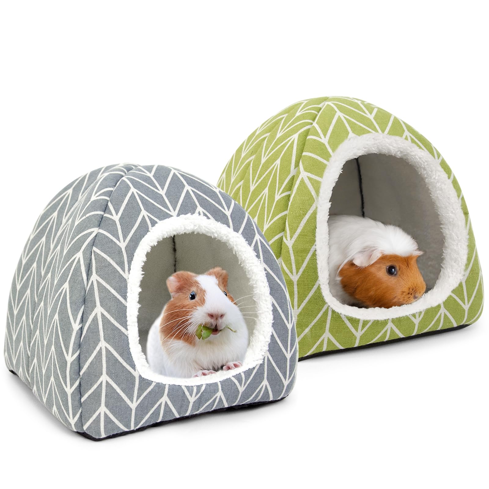 Tierecare 2 Pack Guinea Pig Hideout Hamster Bed Rabbit House Cave Accessories Cozy Hide-Out for Bunny Hedgehog Ferret Chinchilla&Other Small Animals