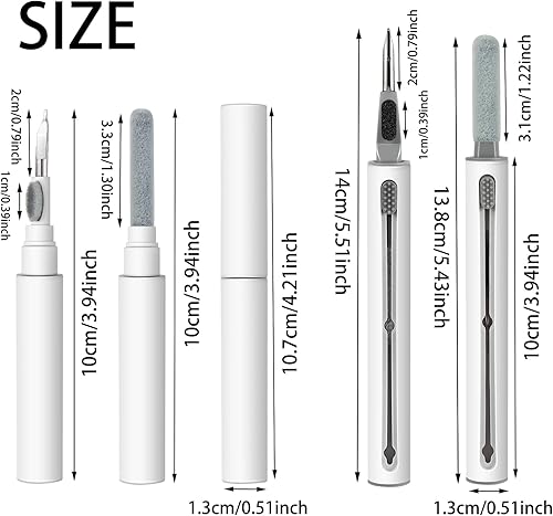 Miniatura 2 de Kit de limpiador de Airpod, kit de limpieza multifunción para Airpods, cámara Bluetooth, auriculares, computadora (blanco)