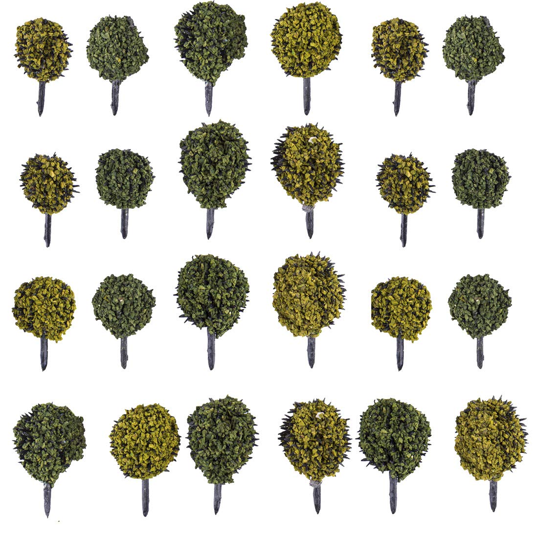 Buy Yamix 24Pcs Mixed Bush Trees Miniature Vegetation Groups Shrubs for