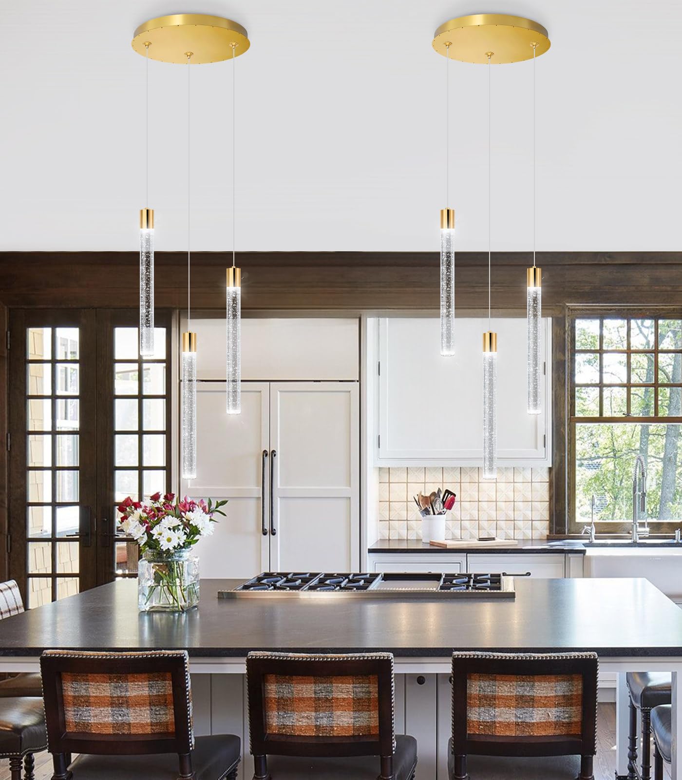 KAYLA Indoor Rectangle Crystal Chandeliers, Dining Room Light, Pendant Light Fixture For Kitchen Island - Bed Bath & Beyond - 40315098 - View #13