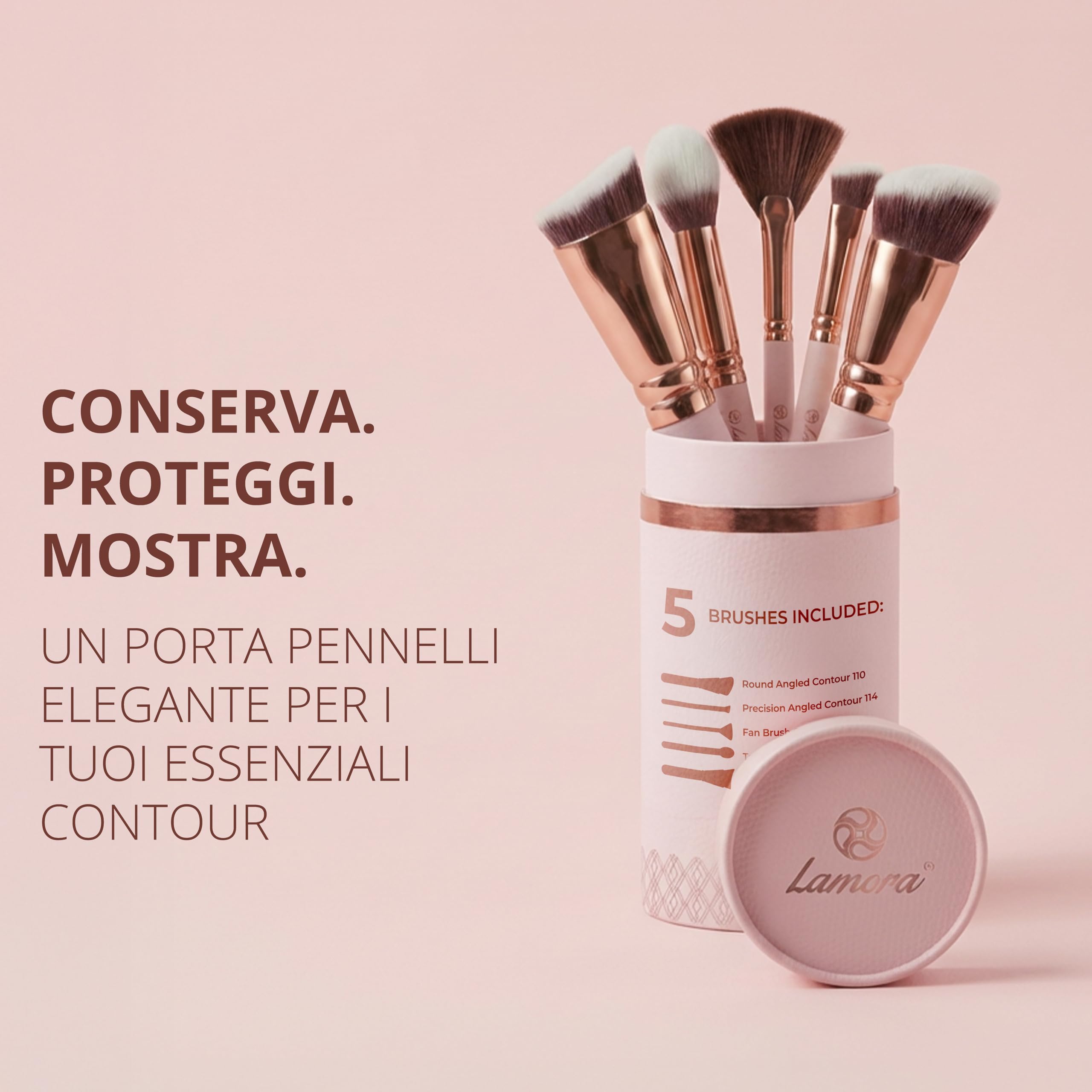 Pennelli Make Up Contouring Professionali Pennello Contouring Kabuki - Per Applicare Fondotinta, Arrossire, Contouring Creme et Polveri - Set Vegano et Non Testato Sugli Animali