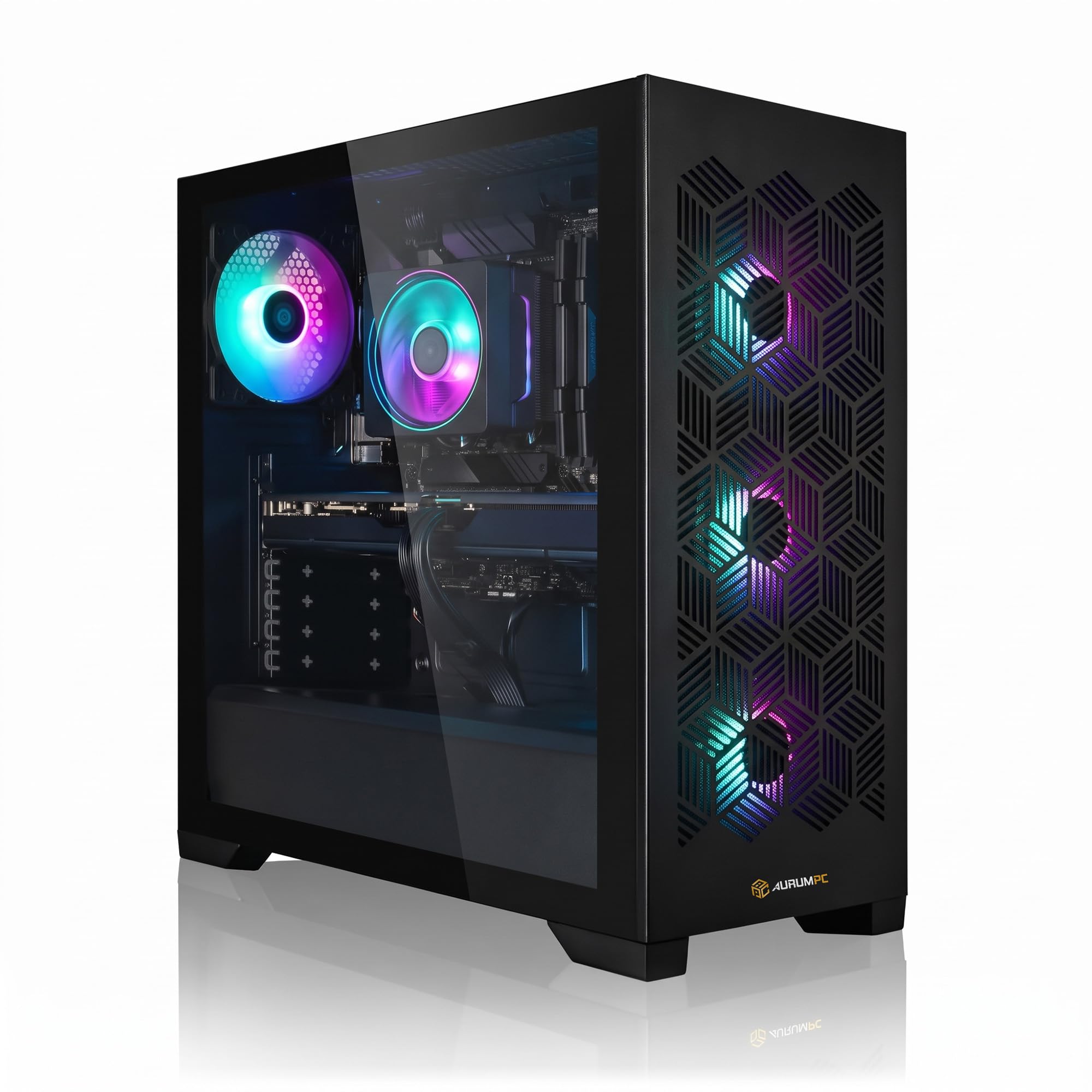 AurumPC Gamer Fixe Ryzen 5 5600X • GeForce RTX5060Ti 16Go • 32Go DDR4 • 1To M.2 SSD • Windows 11 • WiFi • Ventilateur • Unité Centrale Ordinateur de Bureau