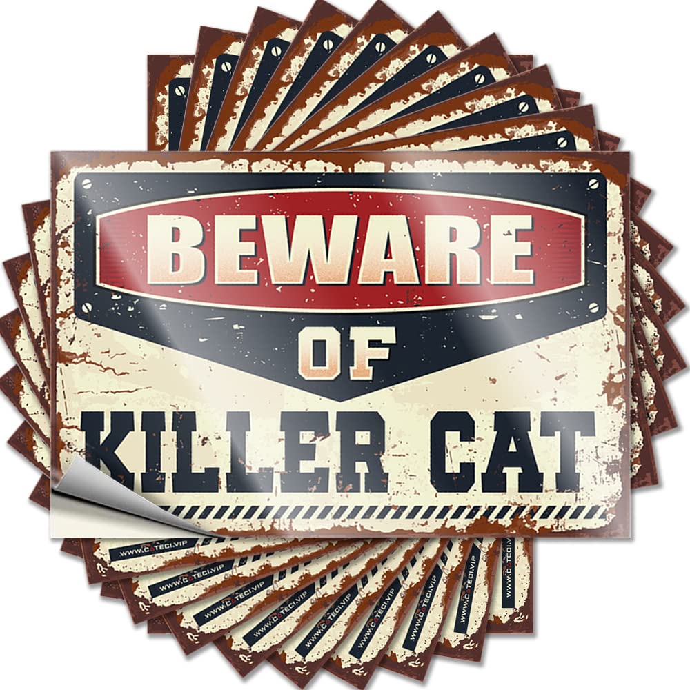 Kitchen Stuff, Quote Funny Cover Quote Stickers, Sweet No Residue Decals for Luggage | Fall Party Favor Custom Beware of Killer Cat(6X9CM)