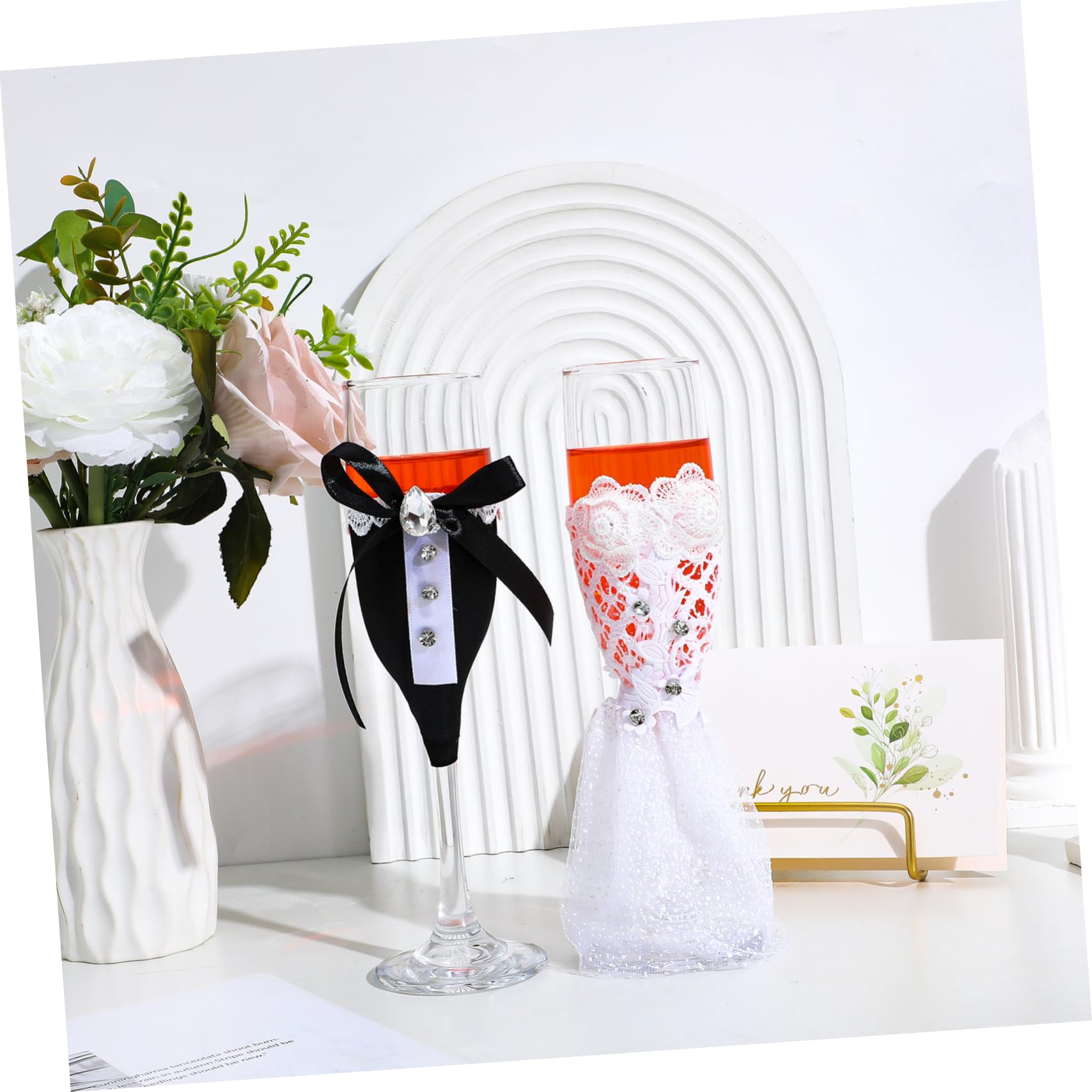 Cabilock Juego de Copas de Brindis para Boda, 1 Set de Vidrio
