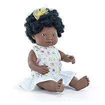 Miniland Bambola africana femmina di 38cm. Realizzata in Spagna con aroma di vaniglia. Anatomicamente corretta. Collezione My Friends & Me