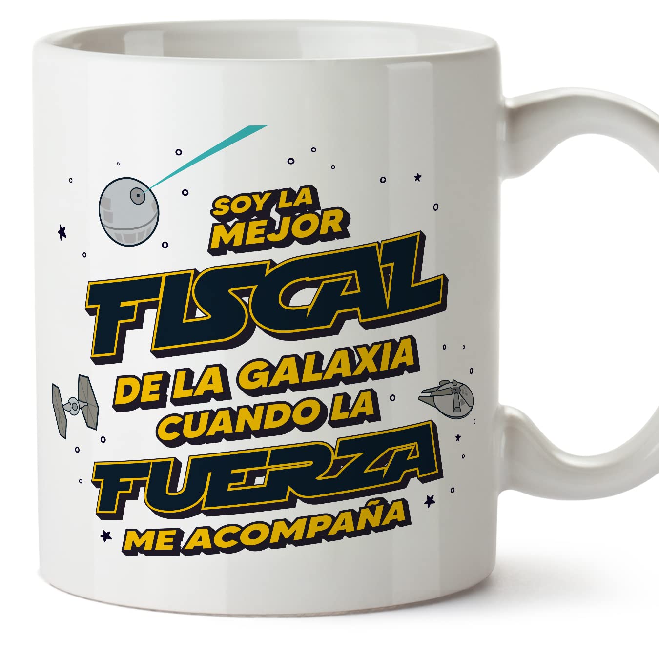 MUGFFINS Tazas para JEFE hombre - En Español - Mejor de la Galaxia Cuando Fuerza me Acompaña - 11 oz / 330 ml - Regalo original y divertido — view 474