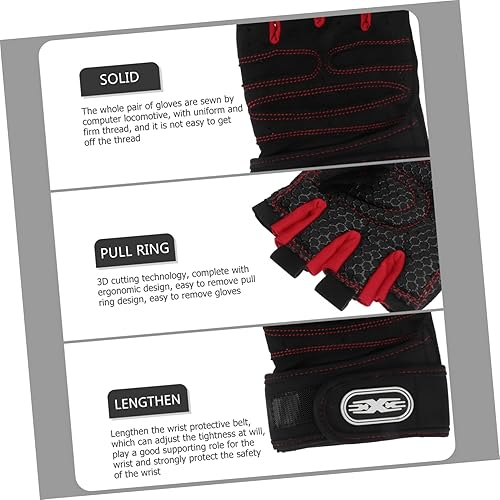 Miniatura 5 de Kisangel 3pcs 1 Guantes De Gym para Hombres Powerlifting Gloves Weight Lifting Gloves Gym Lifting Gloves Mens Gloves Exercise Gym Gloves for Men