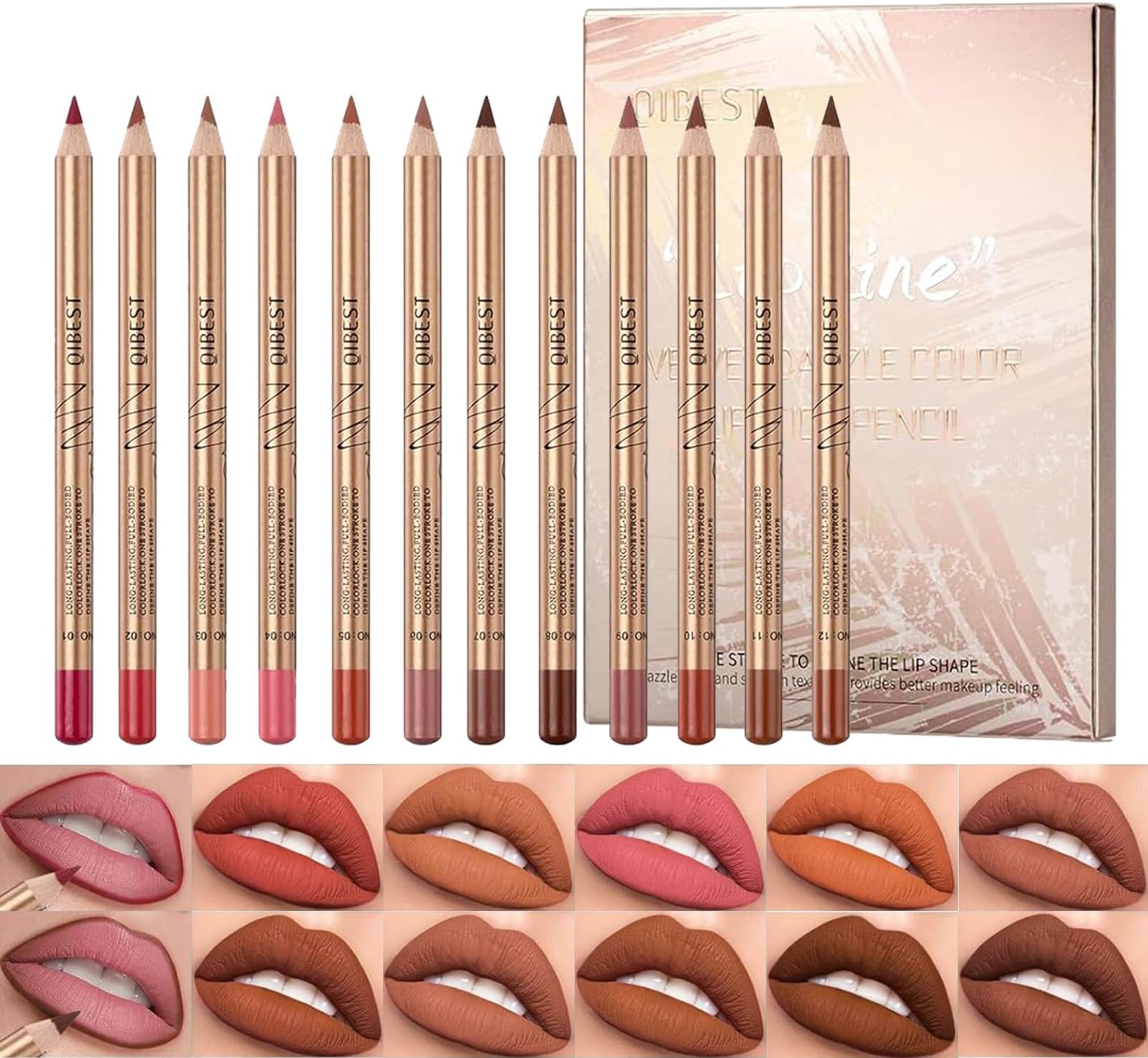 54 pcs NABI Lip Liner Pencils Lipstick Set Beauty