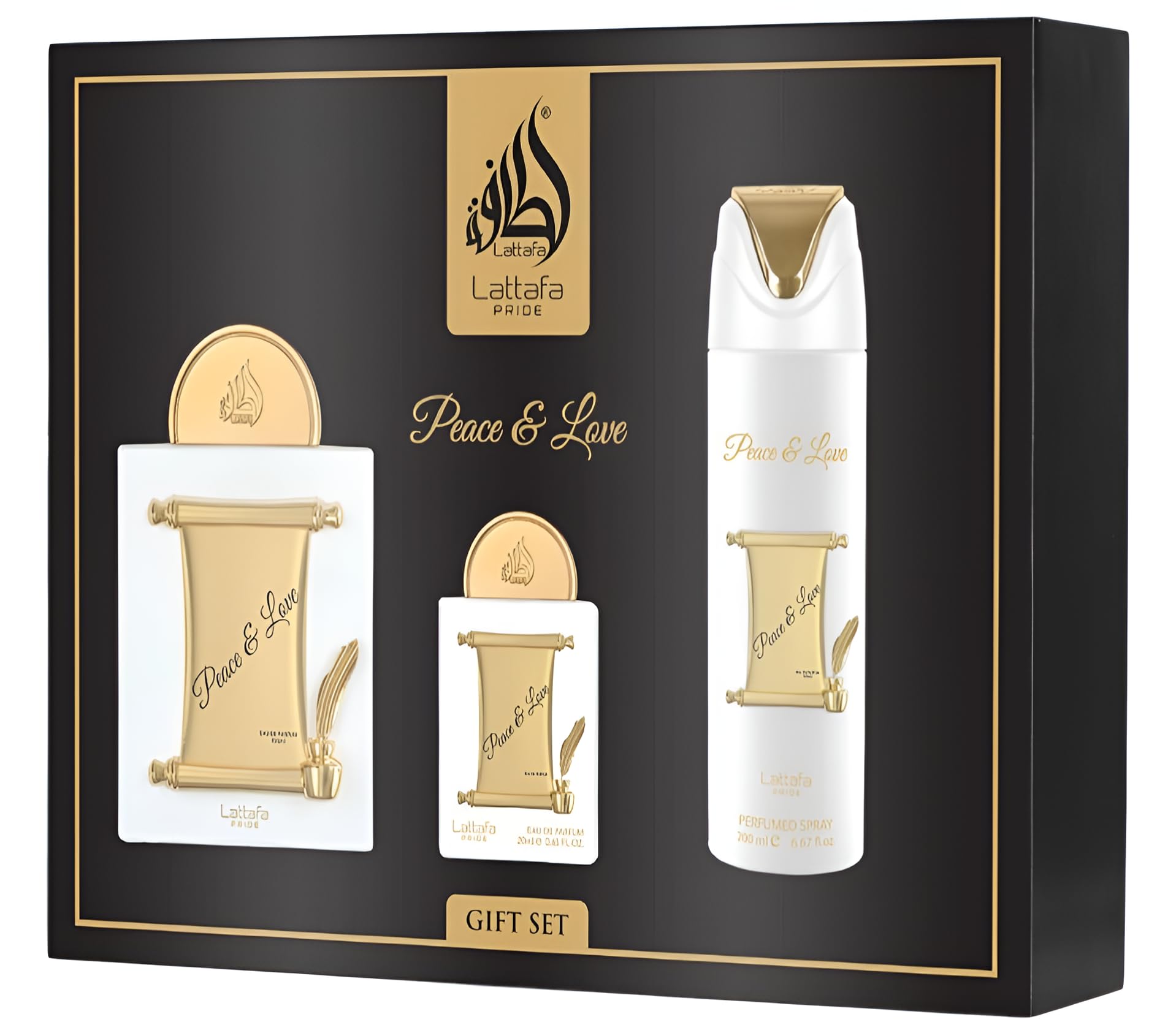 Amazon.com : Lattafa Pride Peace & Love For Unisex 3 Piece Gift