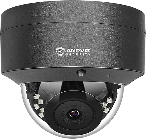 Anpviz Cámara PoE de 5 MP, cámara IP PoE de seguridad para vandalismo al aire libre con audio, visión nocturna de 98 pies, H.265, grabación 24/7