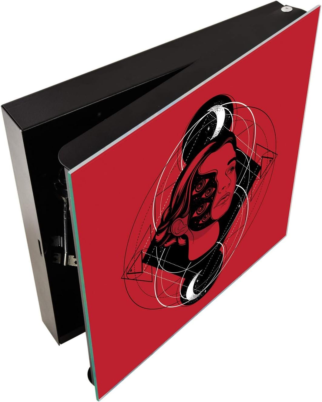 50 Keys Cabinet and Dry Erase Board in ONE K11 Surrealistic Pretty Girl