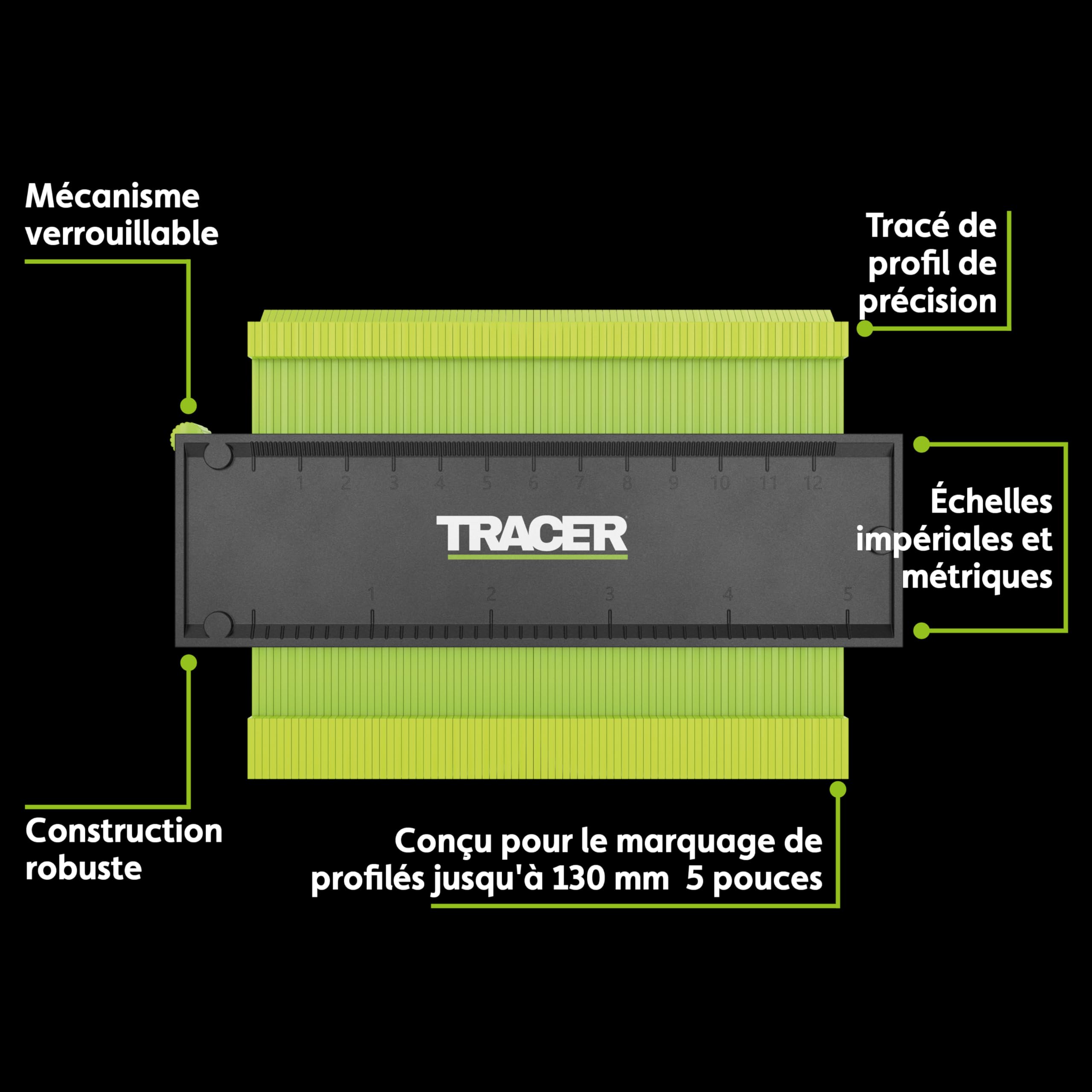 TRACER Jauge de contour 130 mm, jauge de marquage précise