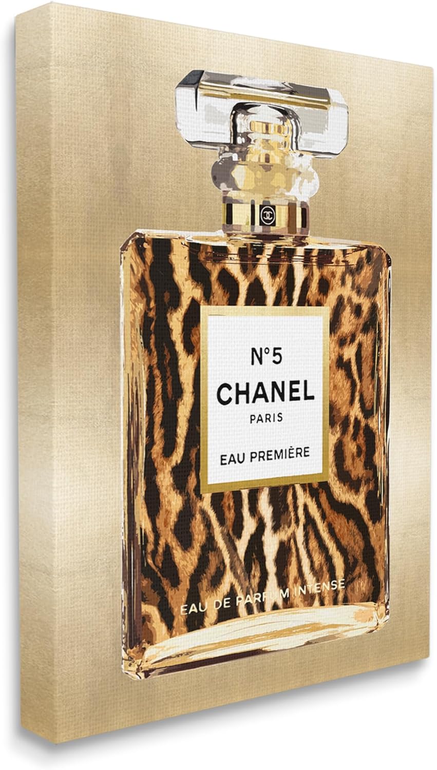 Leopard Print Perfume Bottle Canvas Wall Art, 16 x 20