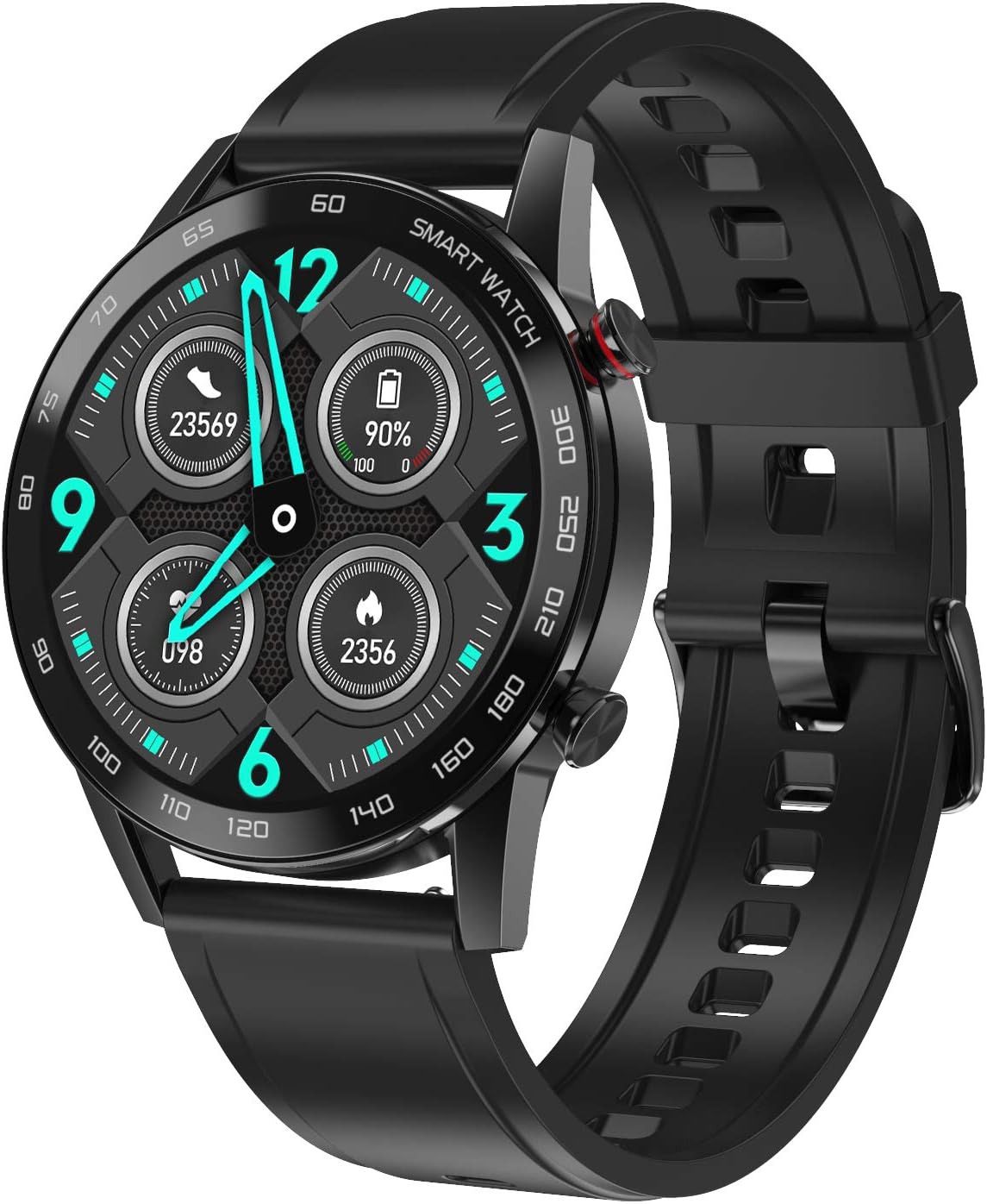 AmzPro VCG 2 (Voice Call Generation) Cassa in Alluminio - Bracciale Large in Acciaio Inox + Bracciale in Silicone - IP68 WaterProof - Hi Definition Wide Screen - BT 5.0 - App in Download Gratuito