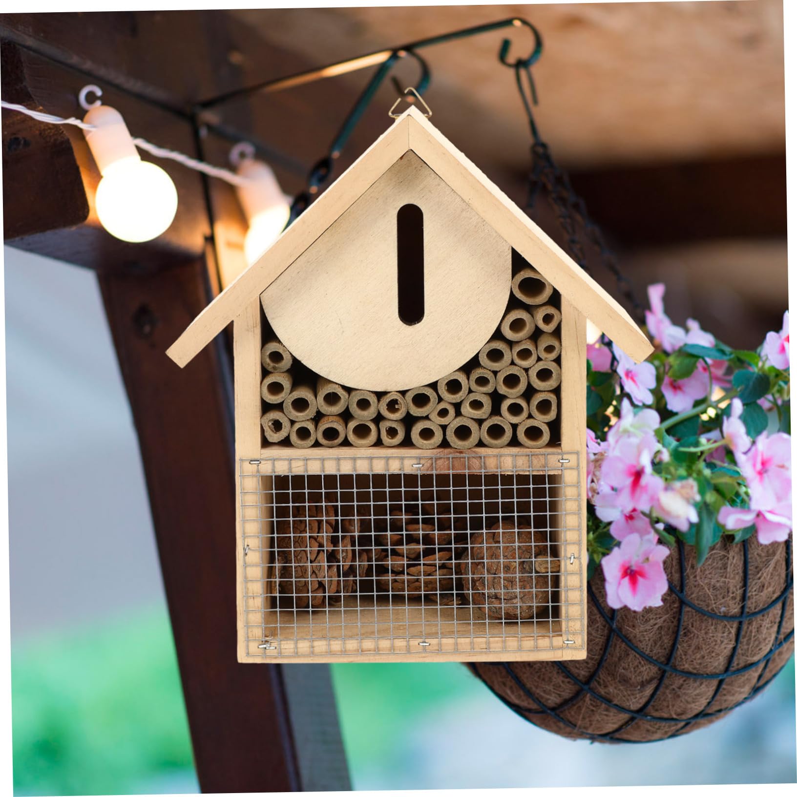 Cabilock Casa per Api con Design per Insetti Impollinatori per Esterni Sicura e Stabile Casa per Insetti Ecologica per Api Solitarie e