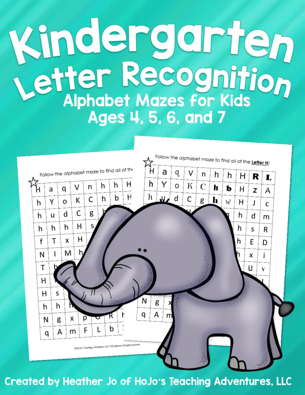 Kindergarten Letter Recognition: Alphabet Mazes for Kids Ages 4, 5, 6, and 7 (Kids Letter Recognition)