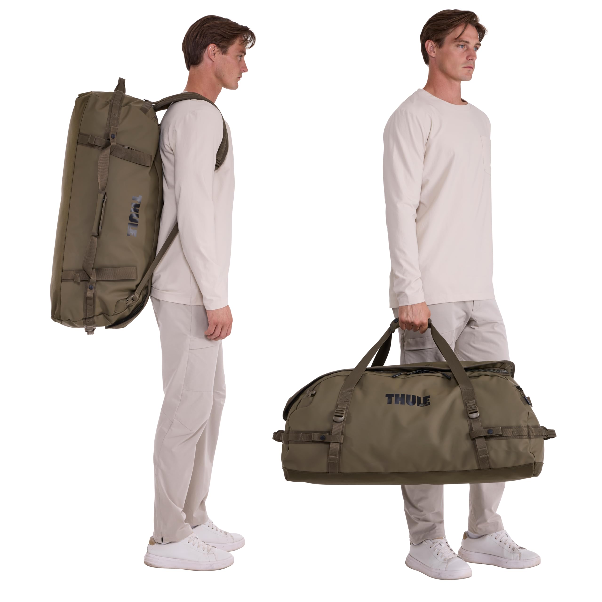 THULE Sac de Voyage Sac à Dos Chasm Recycled Duffel 90L Deep Khaki Kaki