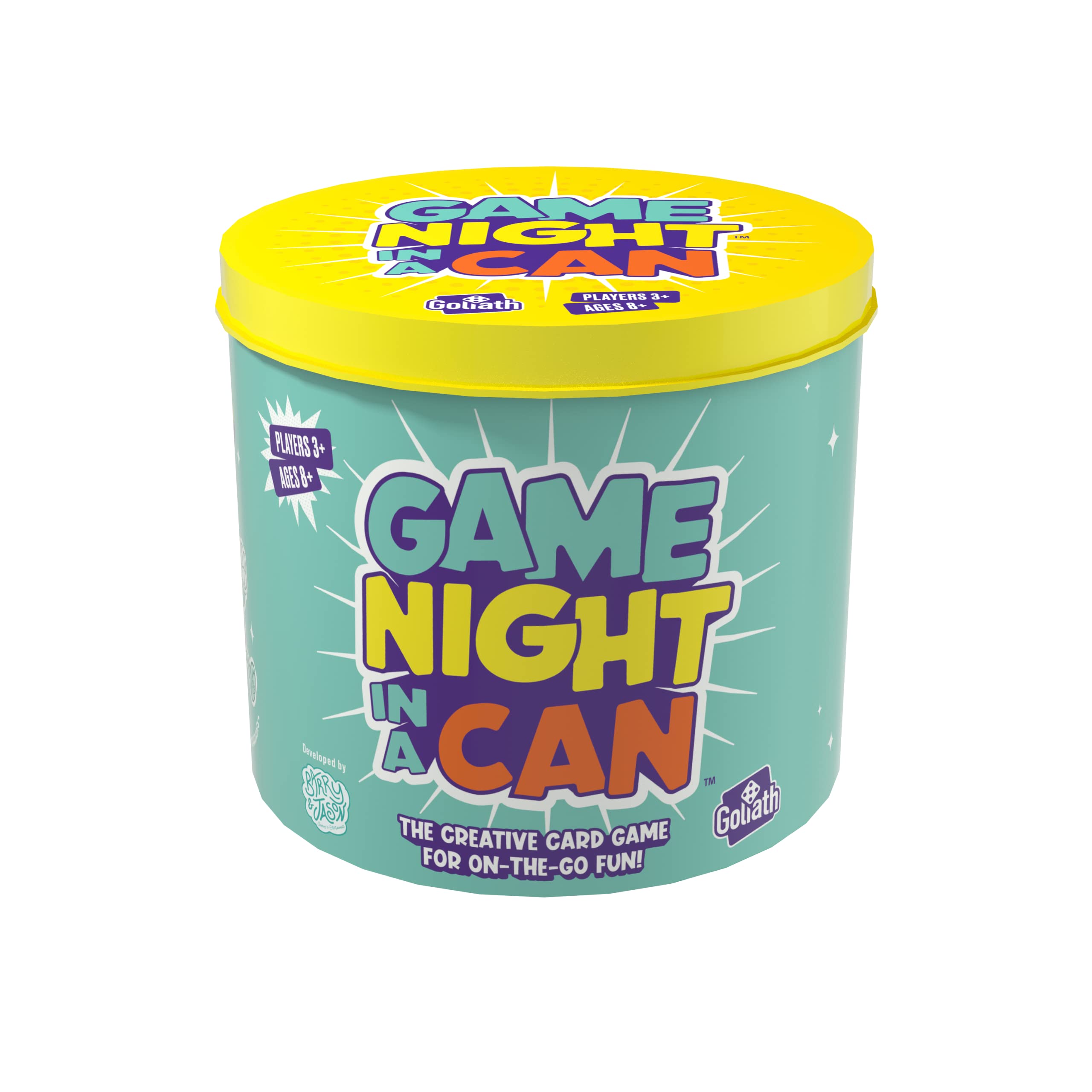 GoliathGame Night in a Can - Features 35 Hilarious and Creative Mini Games - Toss, Draw, Act, Party Game, Ages 8 and Up, 3+ Players