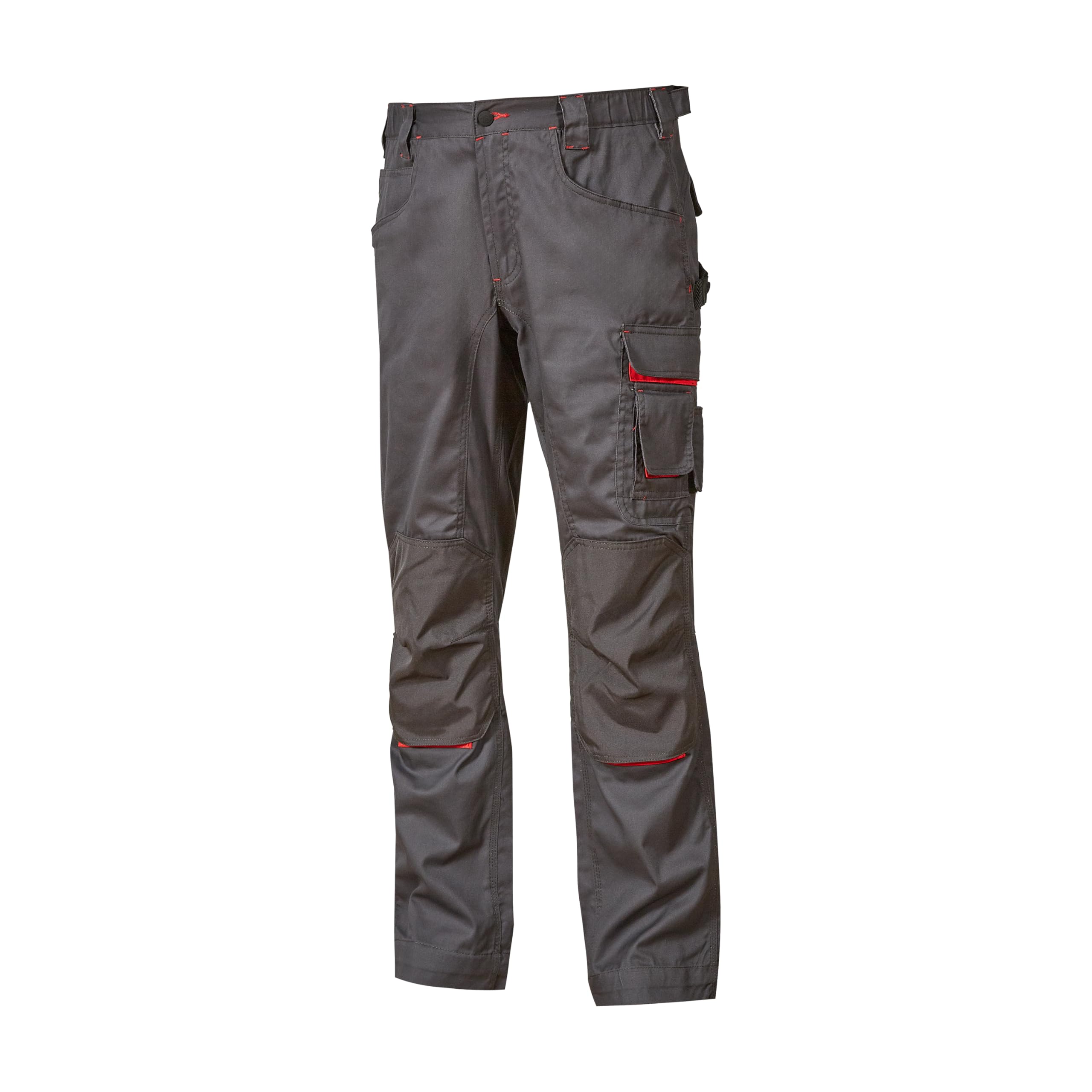 U-Power NIMBLE, pantaloni da lavoro da uomo, pantaloni cargo con elastico in vita, con tasche per ginocchiere, multitasche, tessuto confortevole, usura esterna resistente e durevole (Grey Meteorite-44)