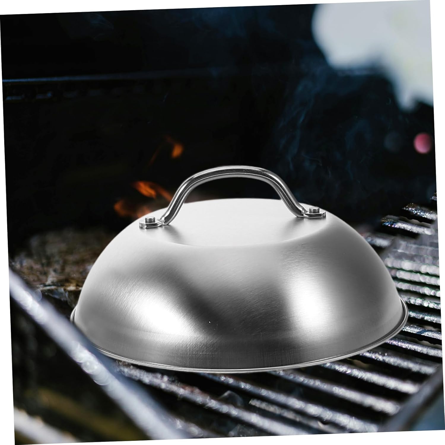 Stainless Steel Burger Press Round Basting Cover Set Thickness for Smashed Burgers Cheese Melting Dome Essential Griddle Accessories for BBQ Cooking