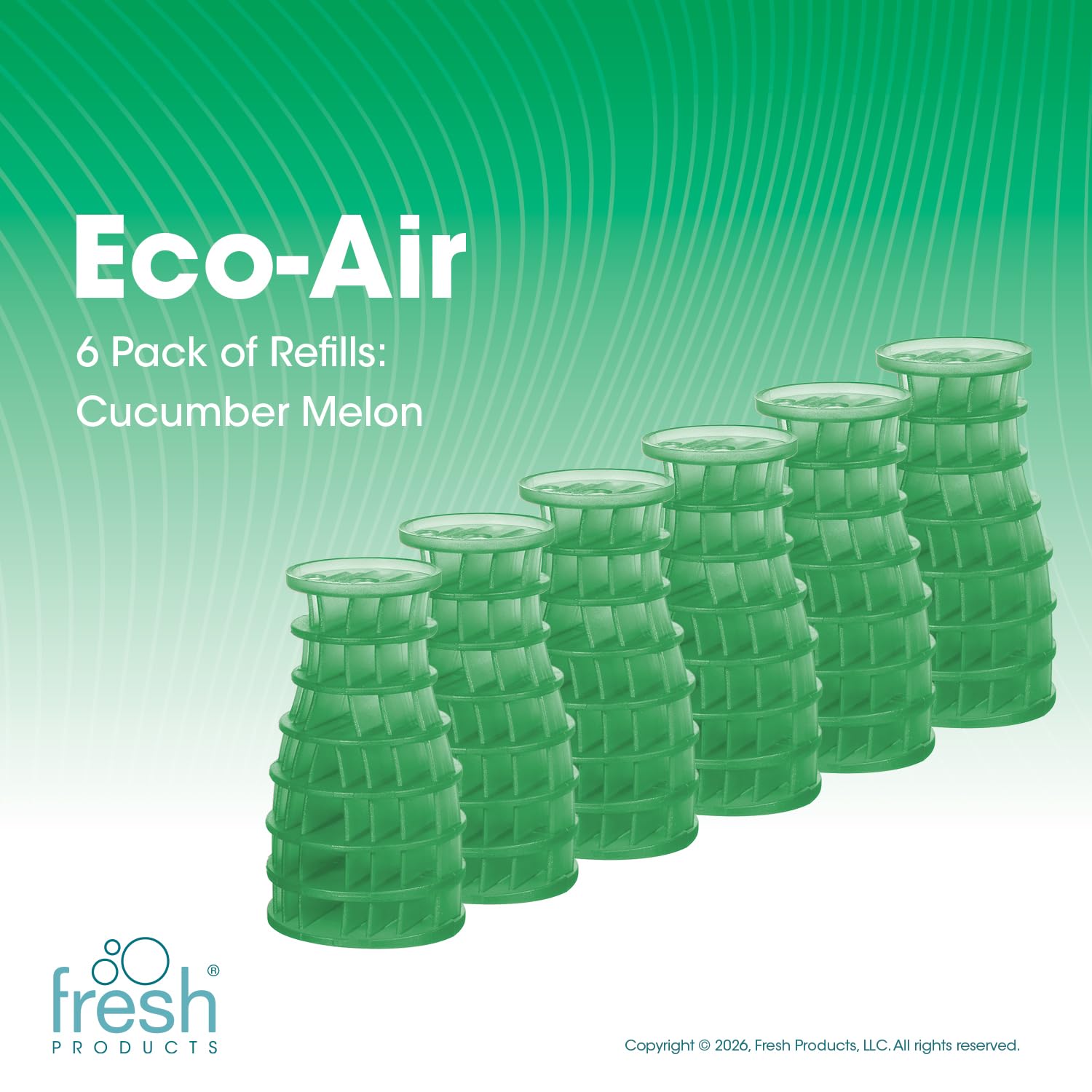Fresh Products EA-F-006I036M-02 Eco odświeżacz powietrza, melon ogórkowy, 6 sztuk