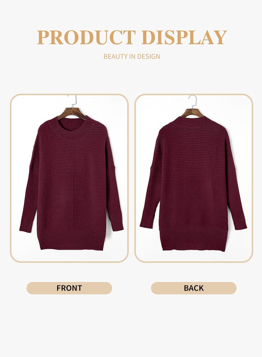 Eytino Womens Plus Size 2026 Casual Long Sleeve Crewneck Split Hem Oversized Knit Tunic Pullover Sweater Tops,1X Ruby - Image 4