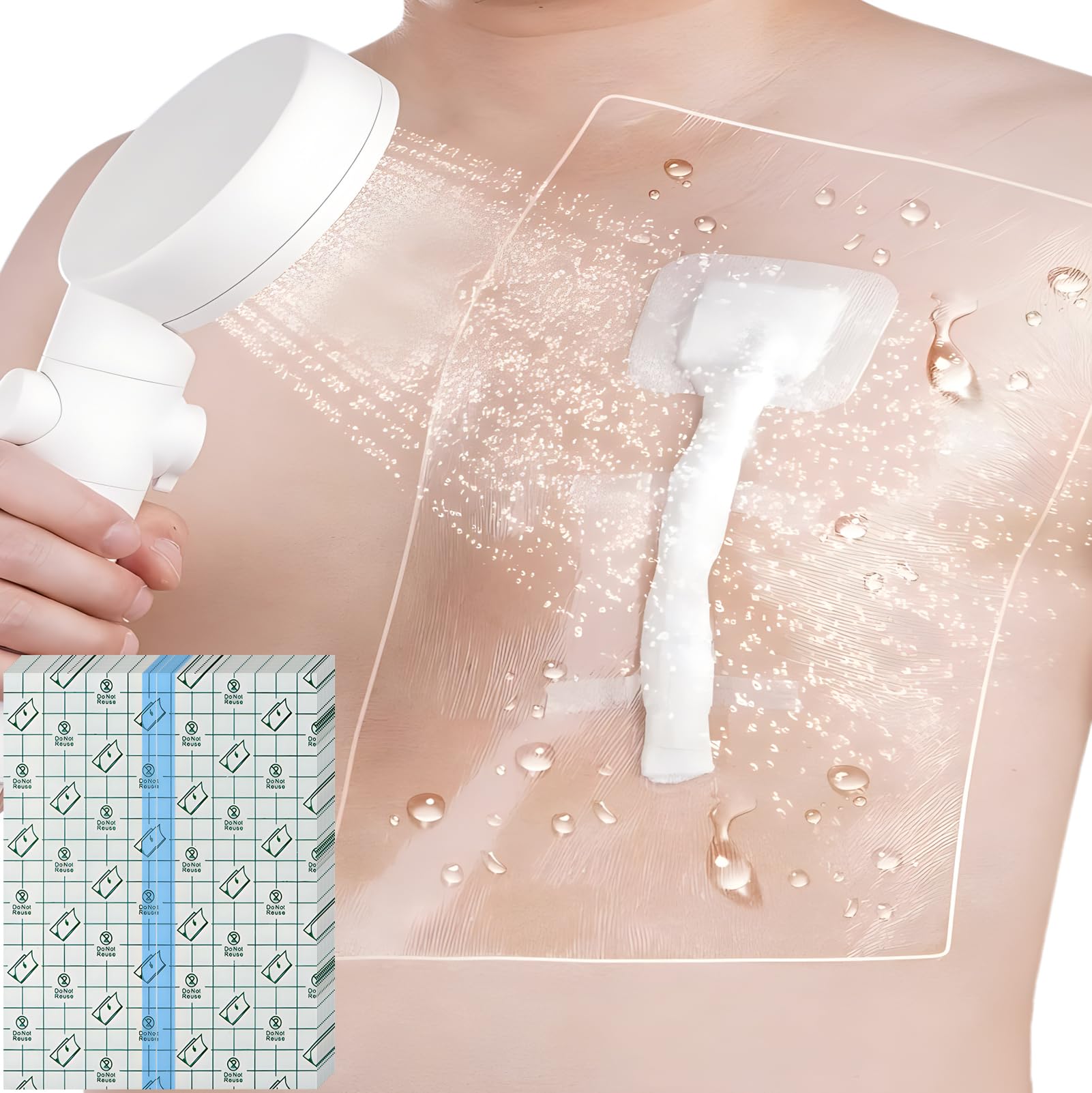 Dialysis Catheter Shower Cover Central Line Shower Protector for Chemo Port Chest Shower Shields Large Waterproof Transparent Wound Dressing Bandage 12"x14" 14 Pack