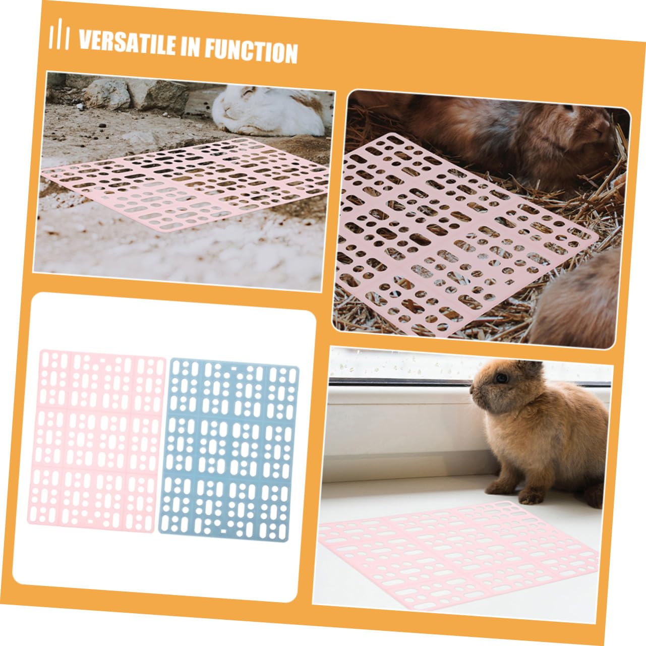 Hemobllo Tappetino di Plastica ABS per Gabbie di Coniglio e Roditori 6 Unitá, Protezione per Piedini e Fondo Versatile per Animali Domestici