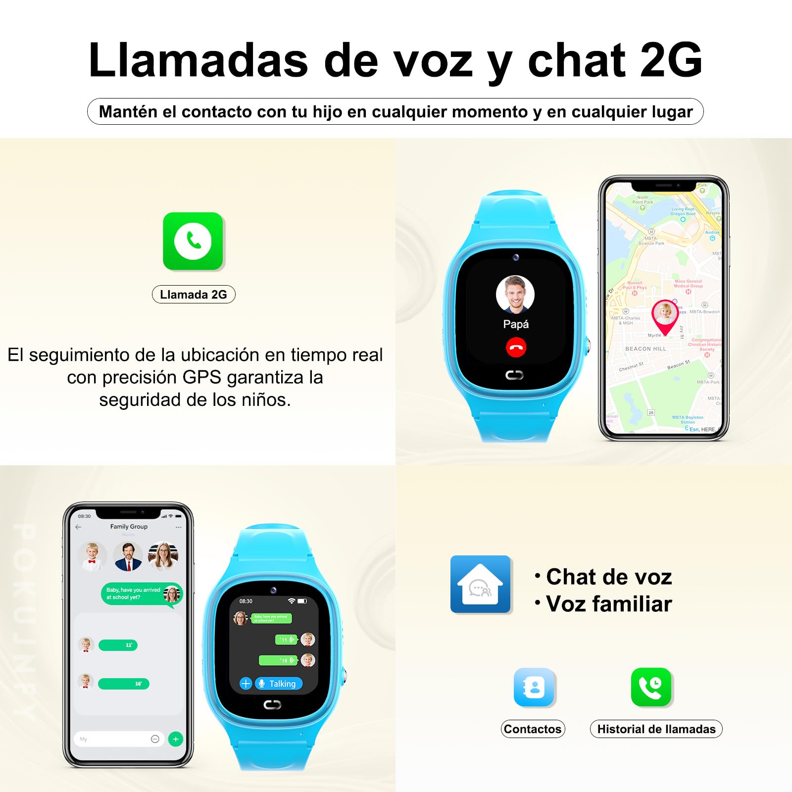 Reloj Inteligente Niño GPS y Llamadas Teléfono Chat SOS Contactos | Despertador Juego IP68 Impermeable Modo Clase Digital Reloj Inteligente Niña Niños Niñas Cumpleaños Regalo