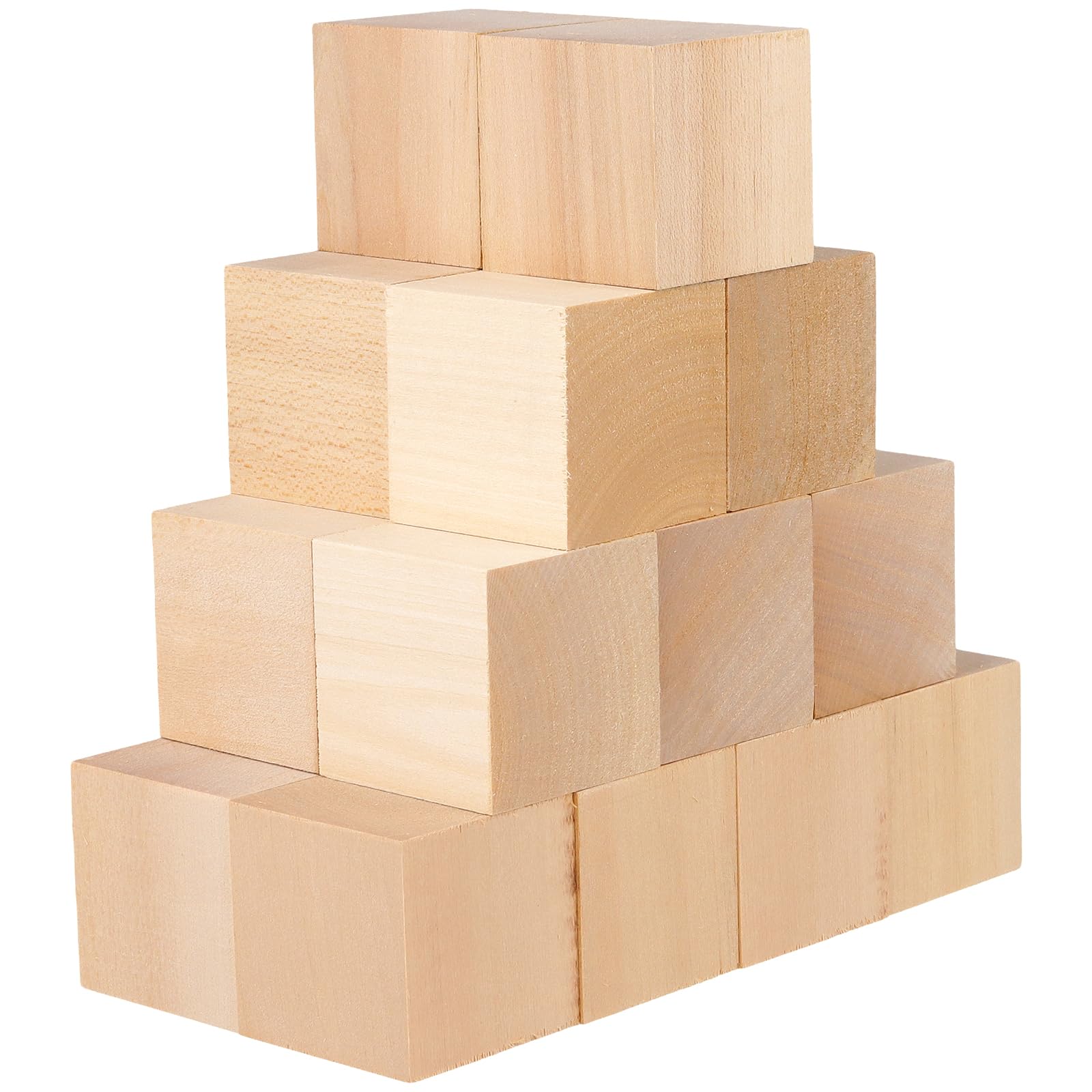 HONYUET 20Pcs 5cm/2 Inch Small Unfinished Wooden Cubes, Square Wood Blocks for DIY Crafts