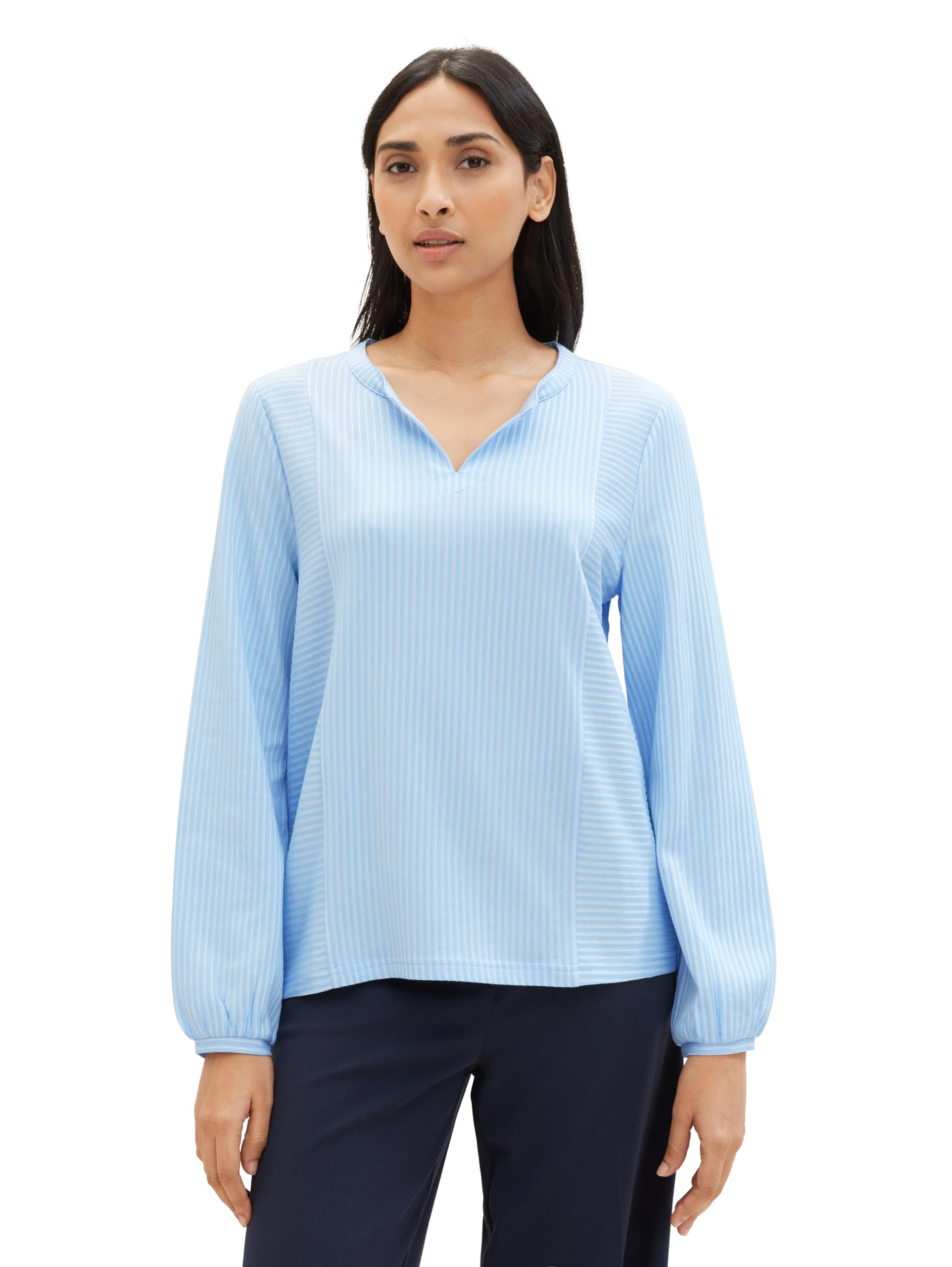 Tom Tailor Damen Basic Bluse mit Streifen